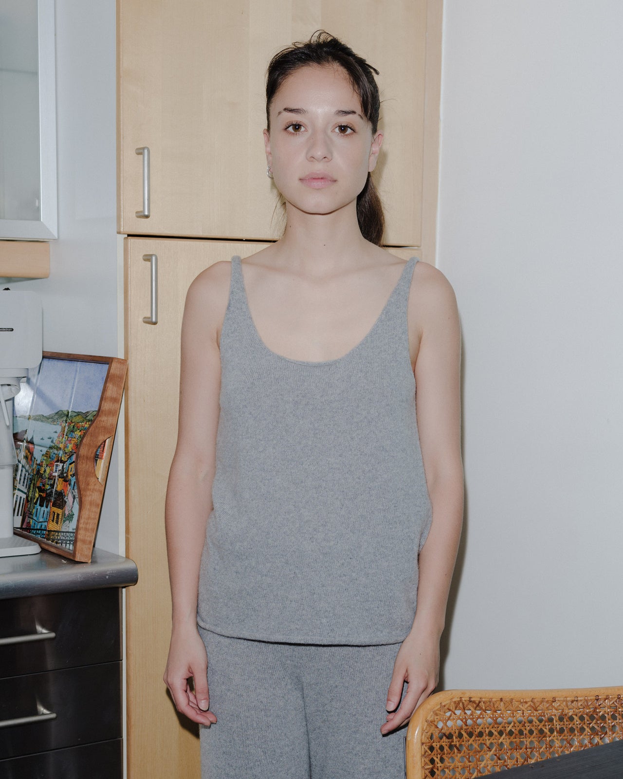 Rim Tank - Recycled Cashmere - Grey Melange