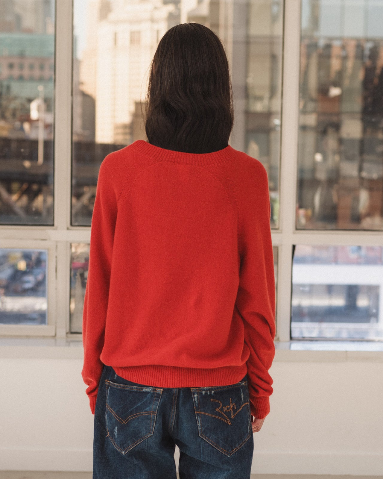 Soar Purl Sweater - Recycled Cashmere - Melograno Red