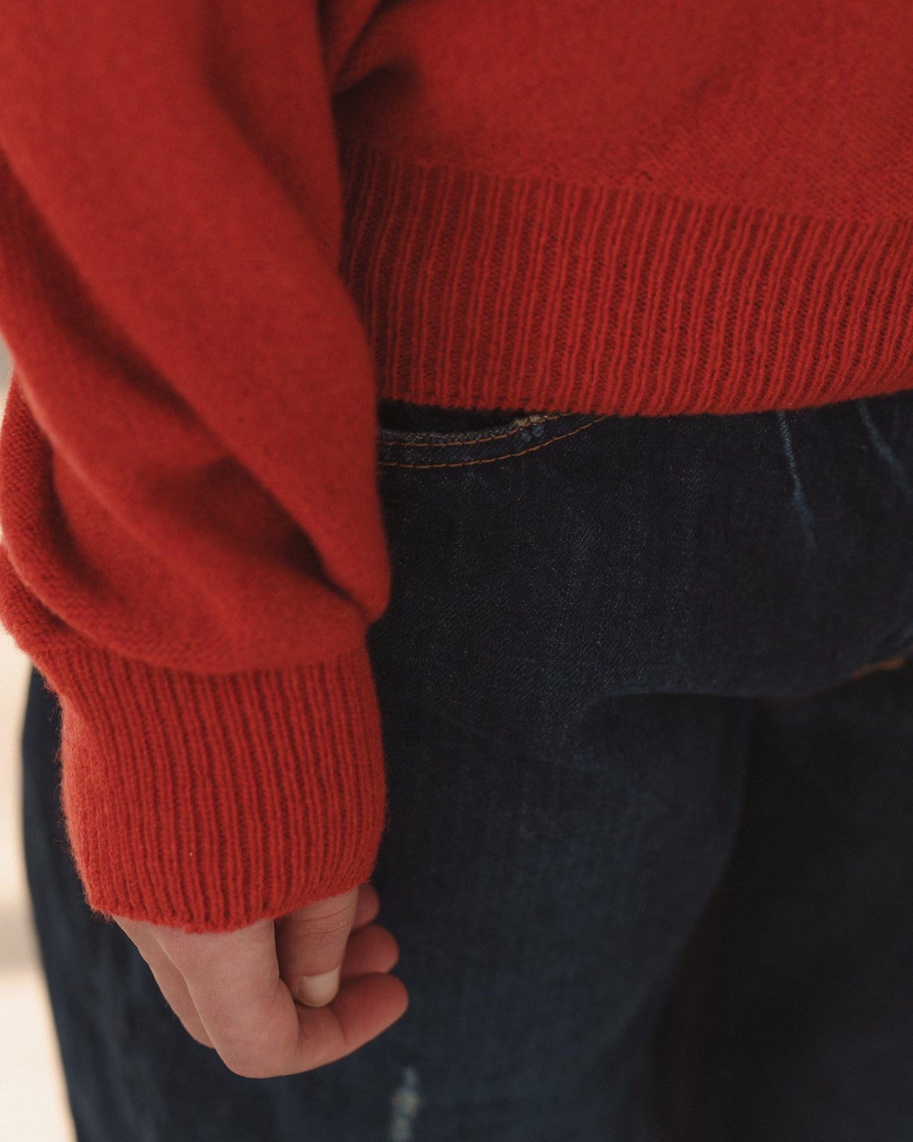 Soar Purl Sweater - Recycled Cashmere - Melograno Red