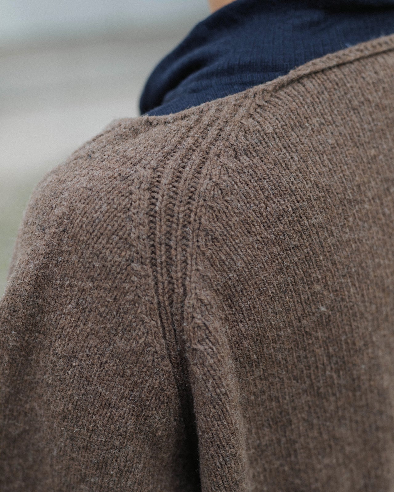 Soar V Neck - Arles Merino Wool - Burel Brown