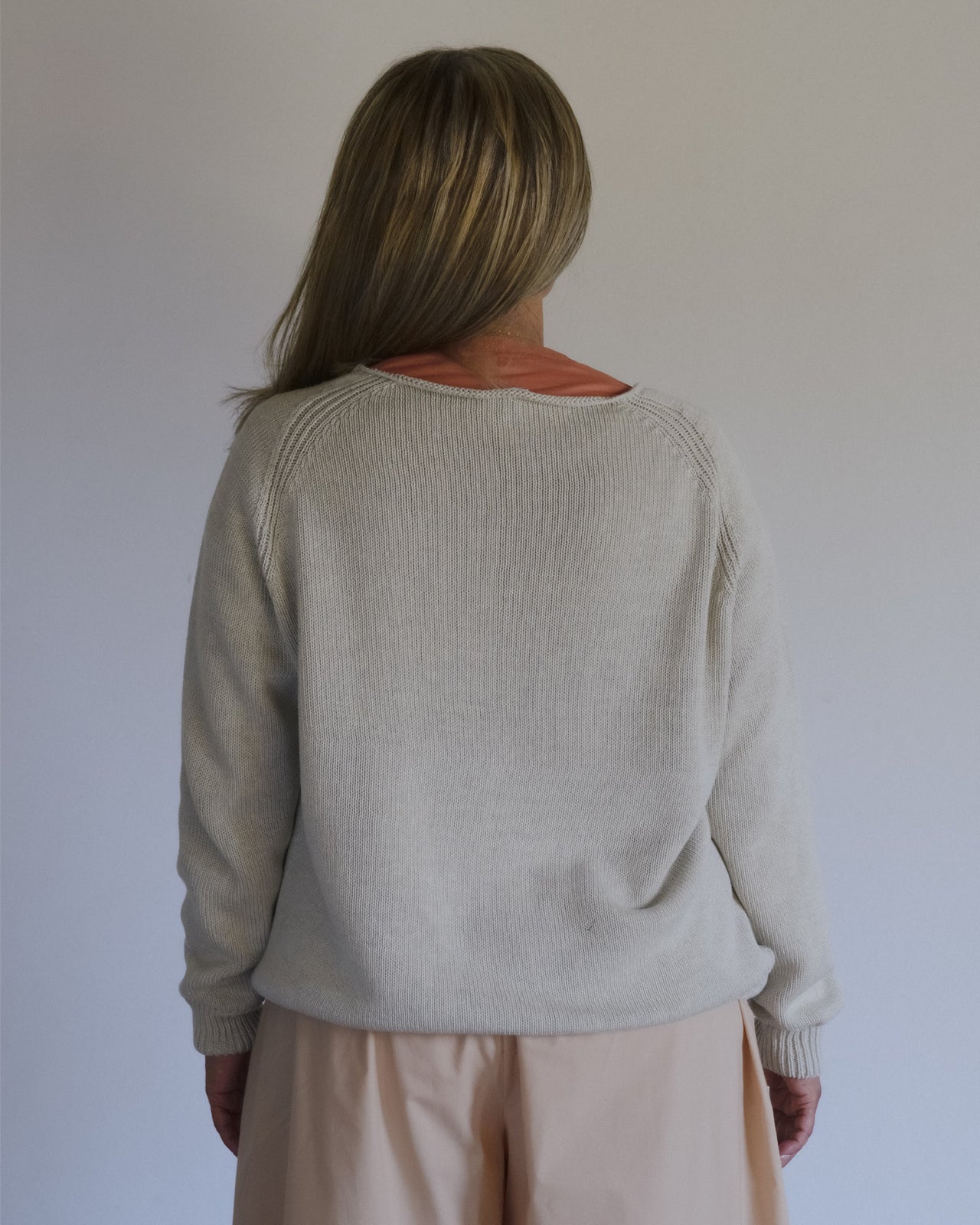 Soar V Neck - Organic Cotton Knit - Grey Melange