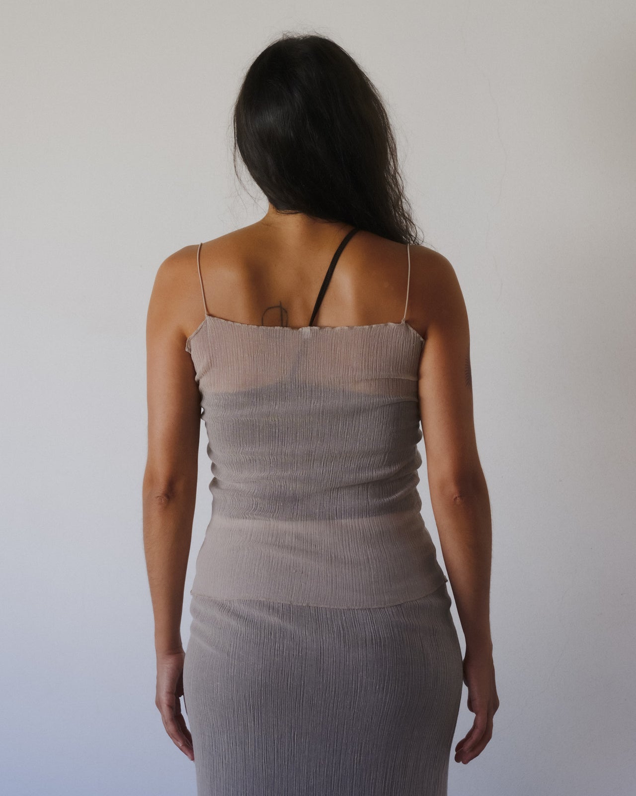 Sti Slip Top - Pleated Cotton Silk - Sylva Beige