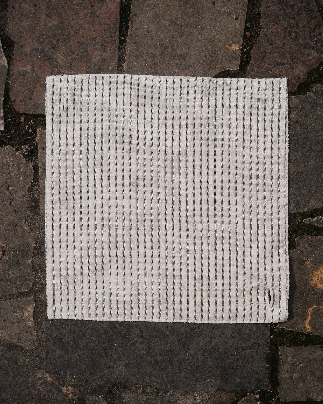 Storm Square Towel - Organic Cotton Terry - Black Stripe