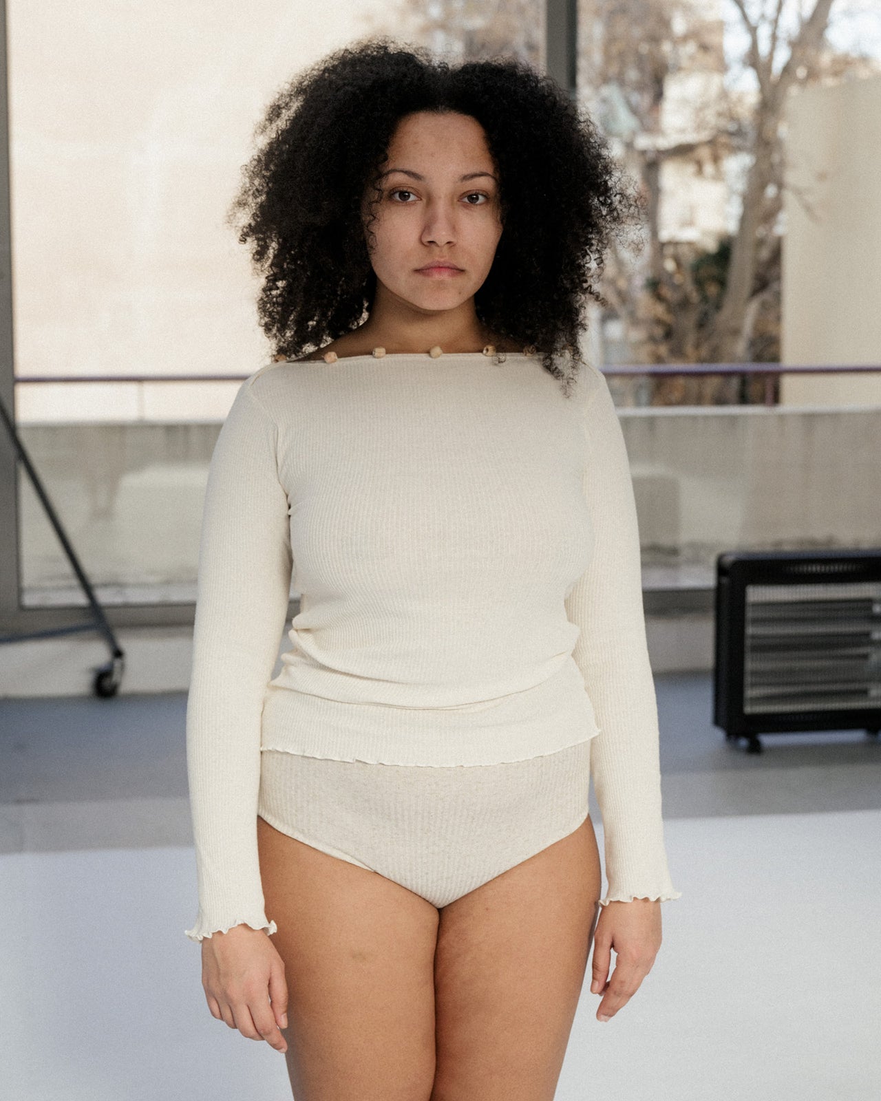 Tav Long Sleeve Tee - Recycled Cotton Rib - Undyed