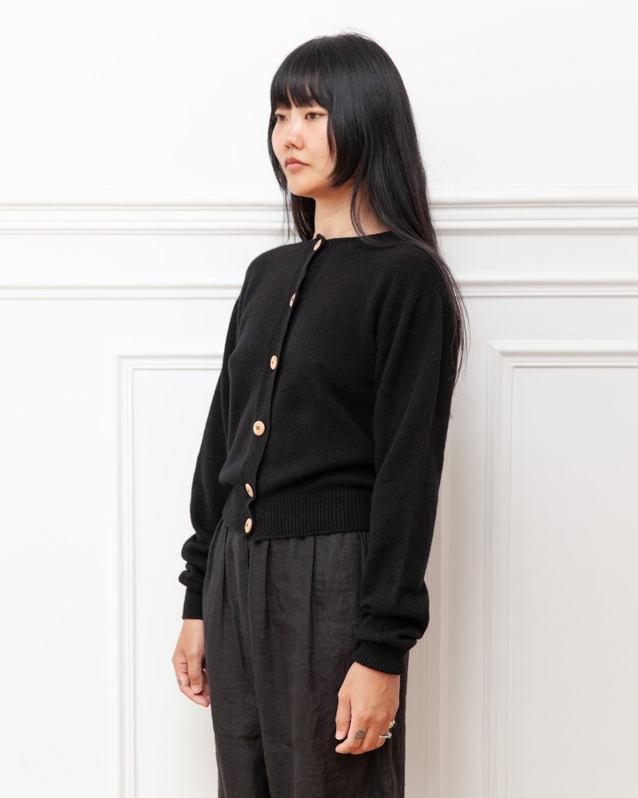 Tier Cardigan - Recycled Cashmere - Black