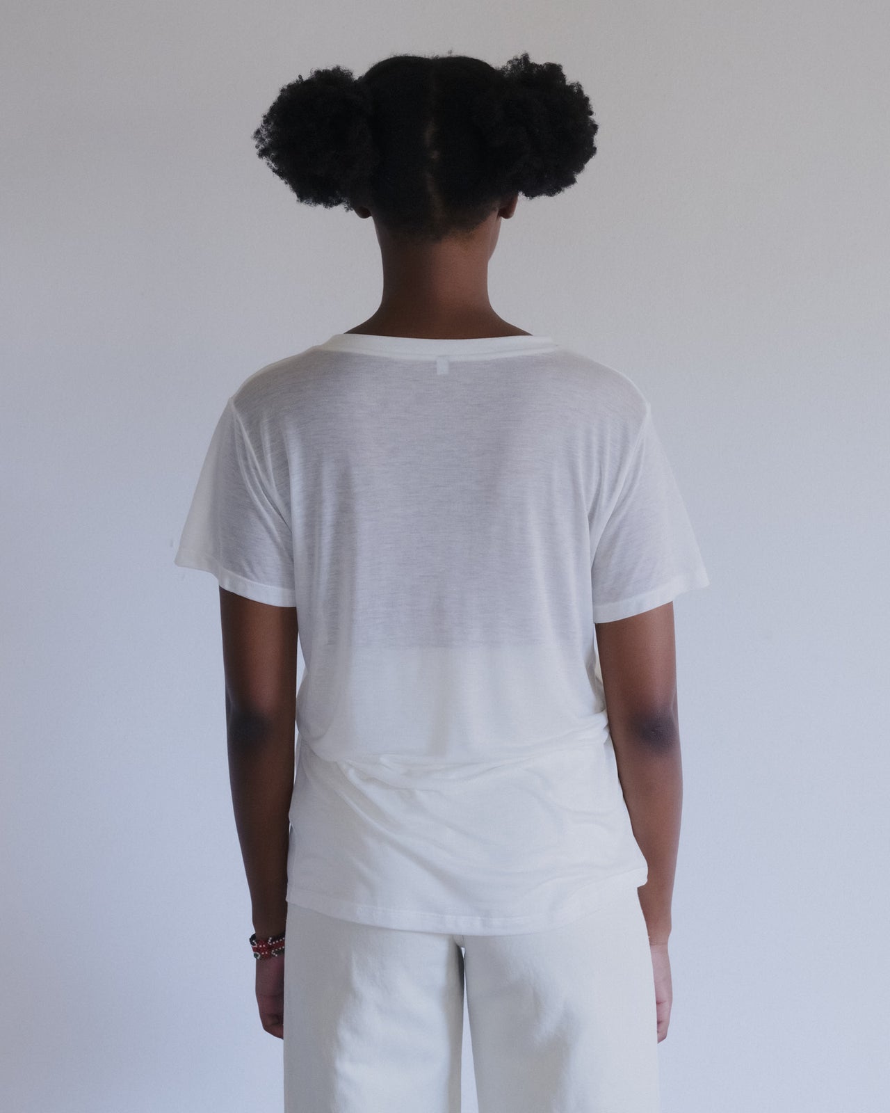V Neck Tee Shirt - Bamboo Lyocell - Undyed