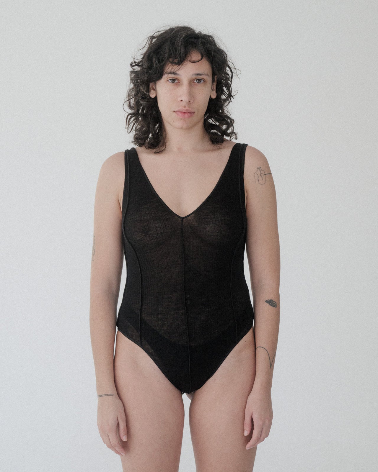 Vein Body - Fine Wool Rib - Black