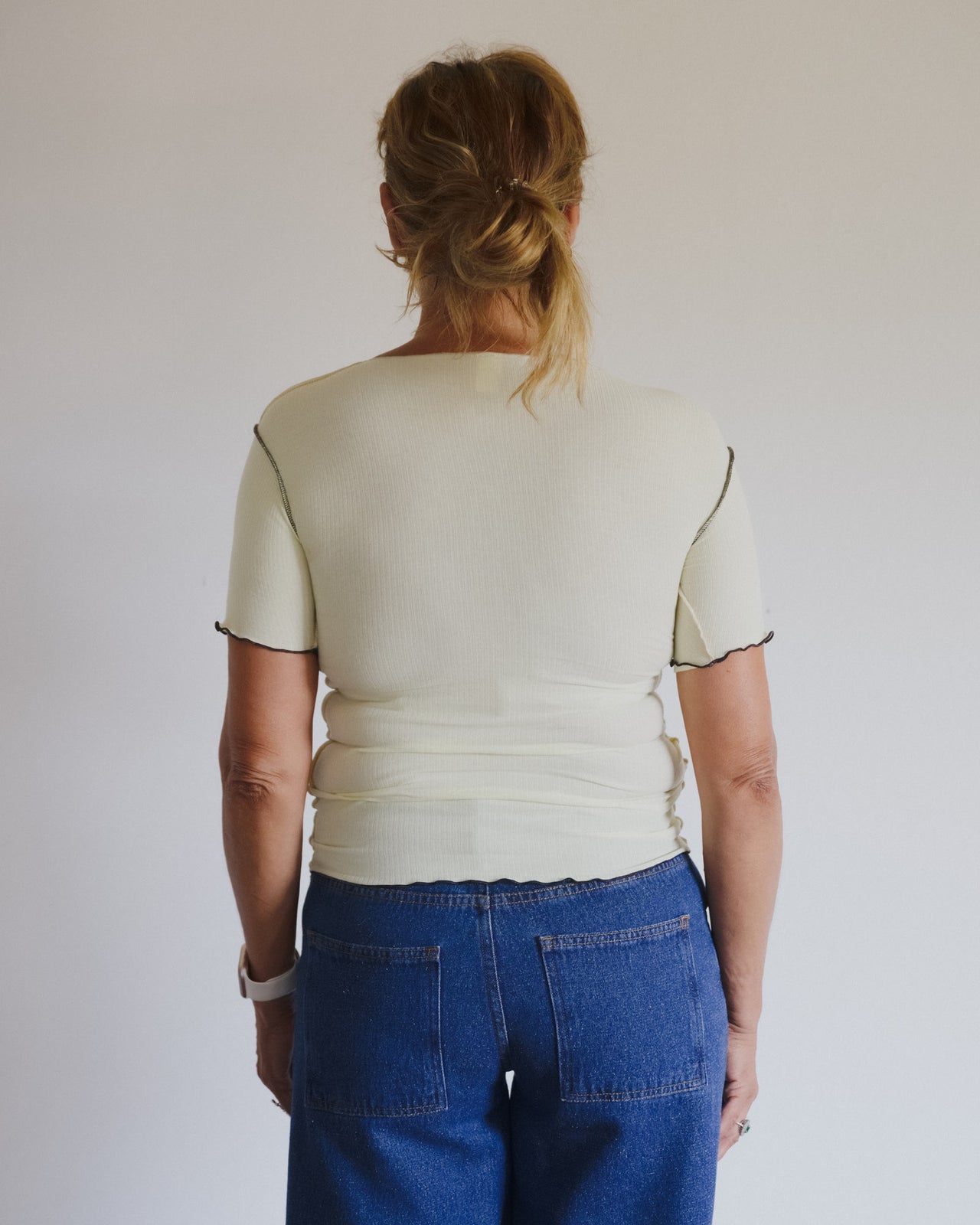Vein Tee Shirt - Fine Organic Cotton Rib - Iguacu Lime