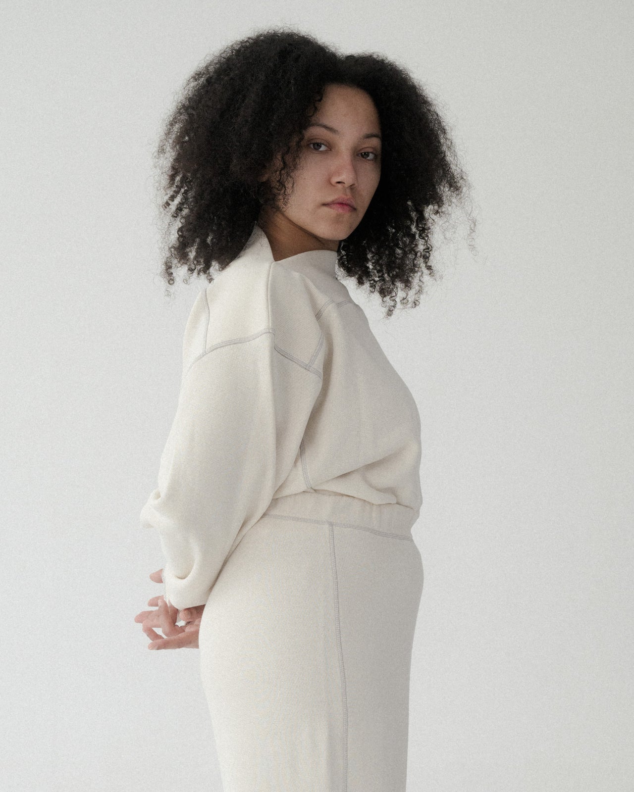 Way Boat Sweatshirt - Regenerative Cotton Rib - Undyed / Path Grey