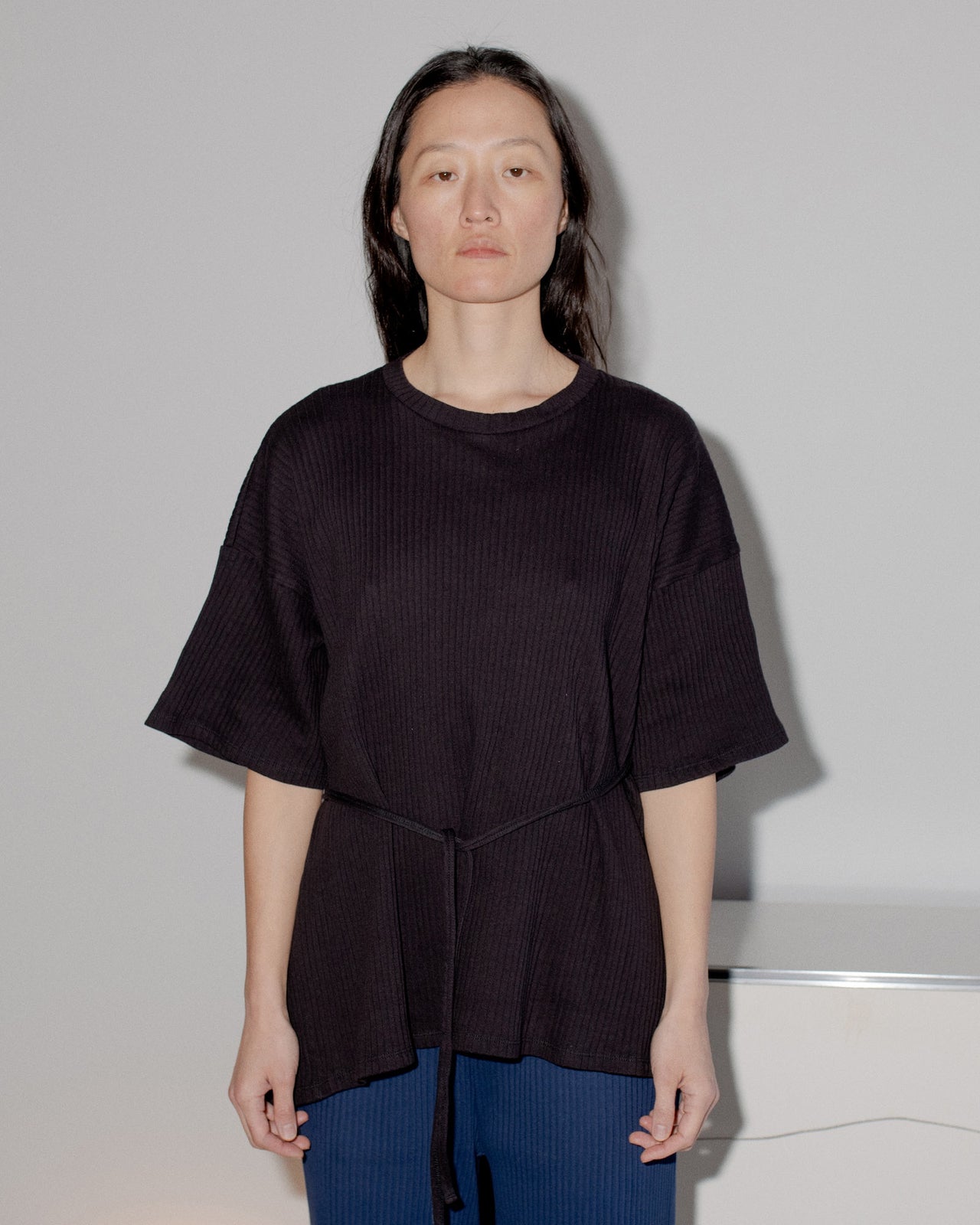 Shaw Tee Shirt - Fleece Rib - Black