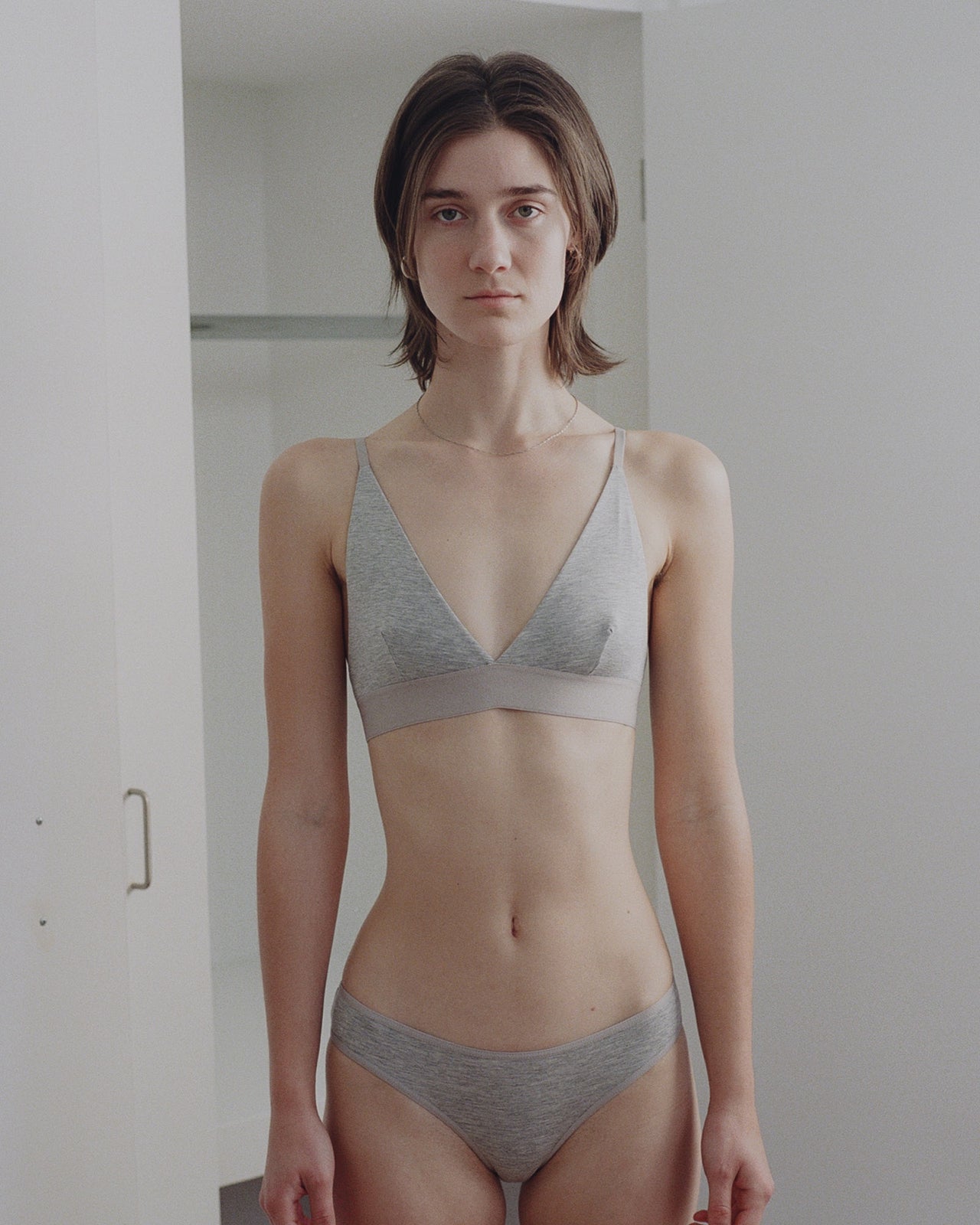 Triangle Bra - Bamboo Jersey - Grey Melange