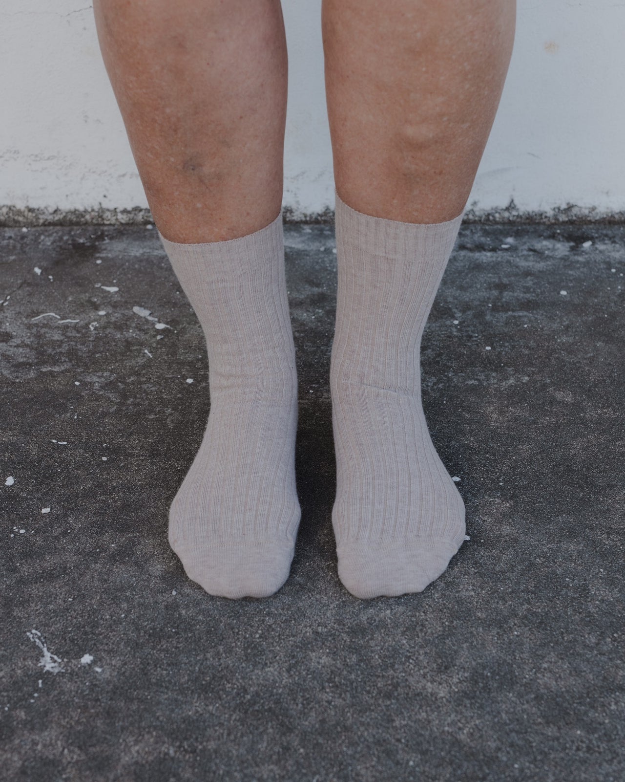 Rib Overankle Socks - Cotton Rib - Haptic
