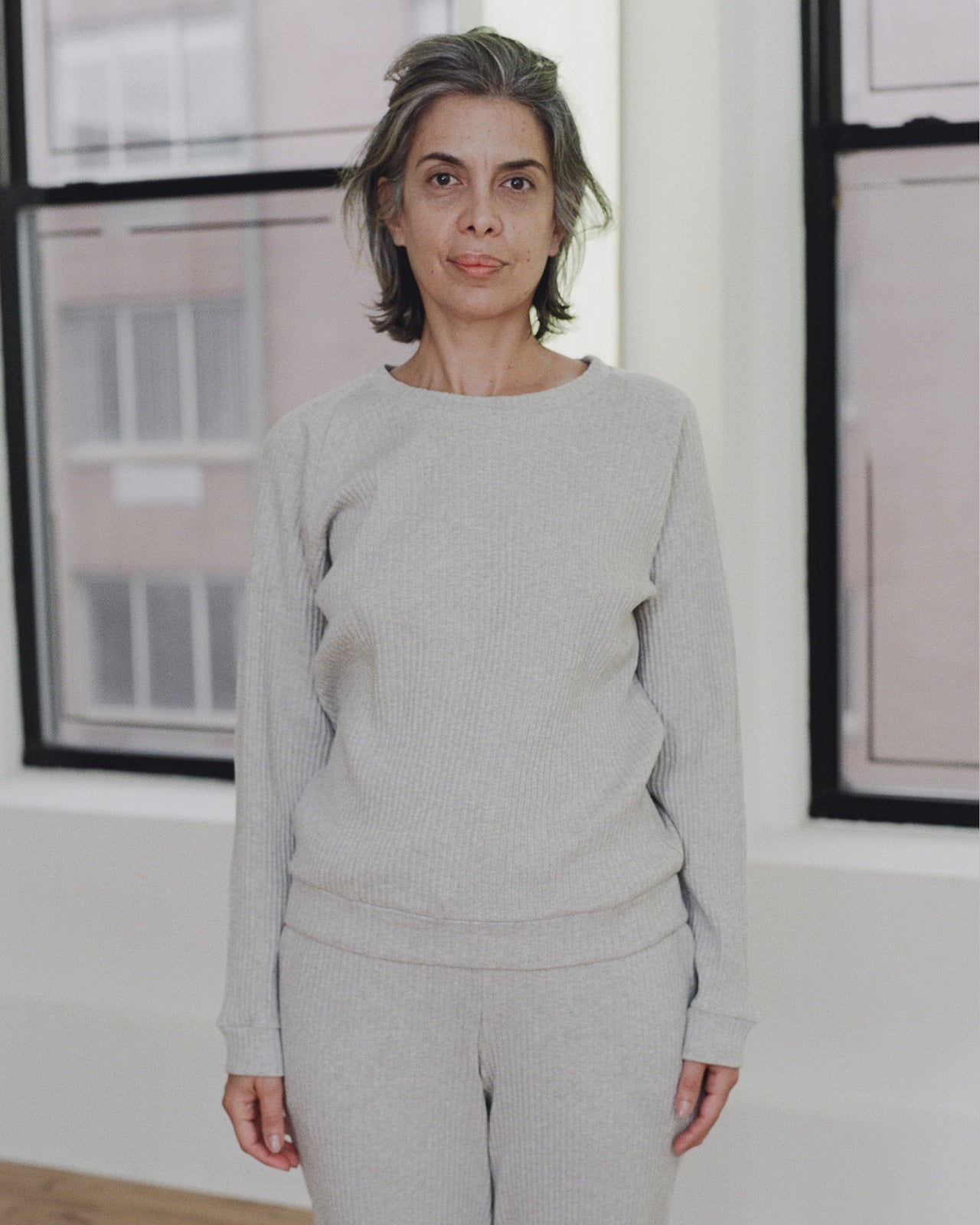 Basic Sweatshirt - Fleece Rib - Grey Melange