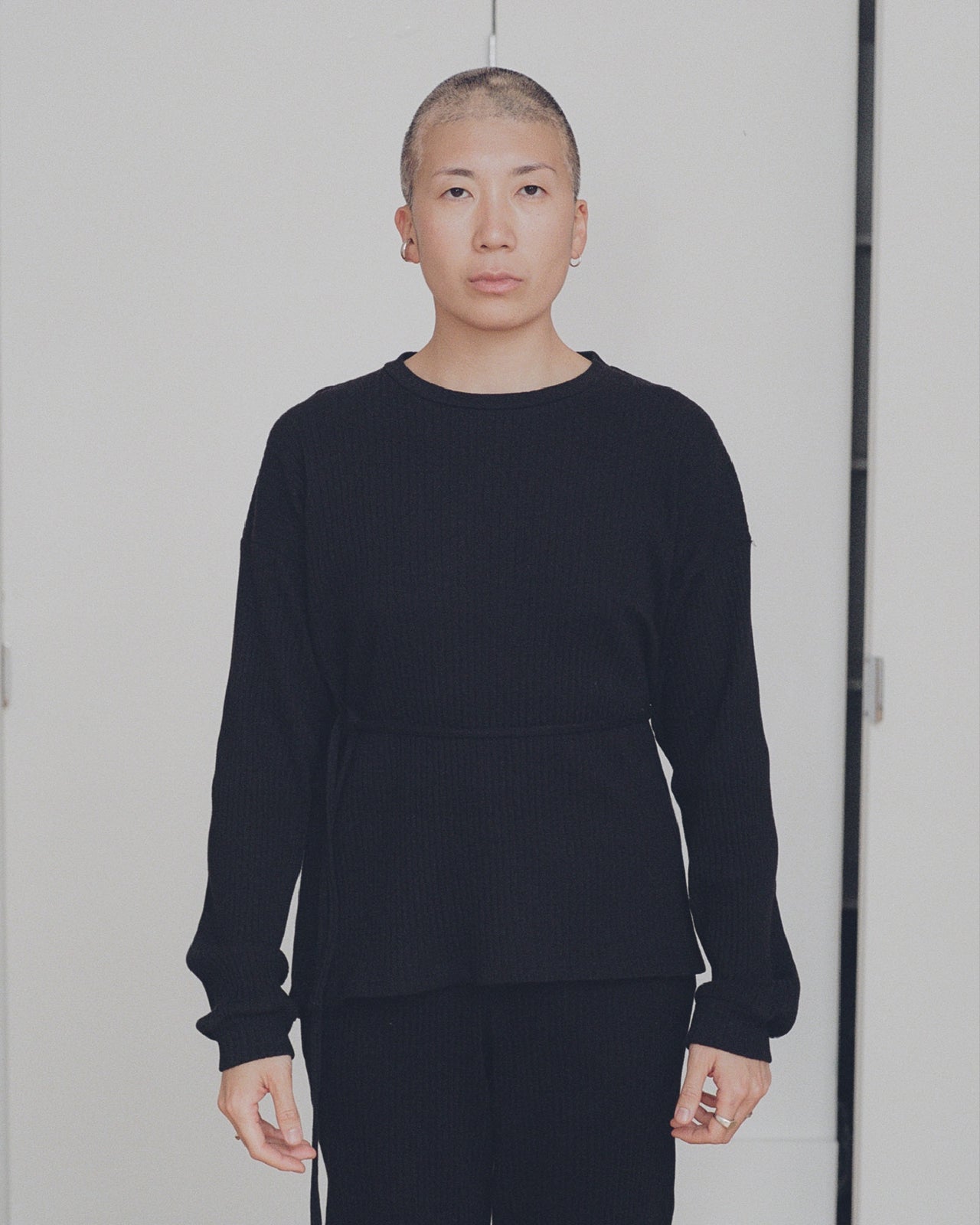 Shaw Long Sleeve - Fleece Rib - Black