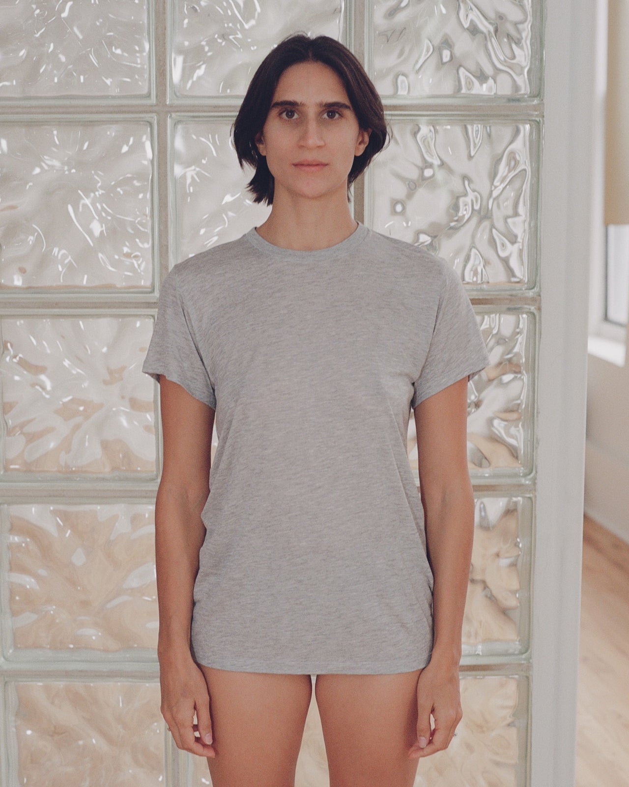 Tee Shirt - Bamboo Jersey - Grey Melange