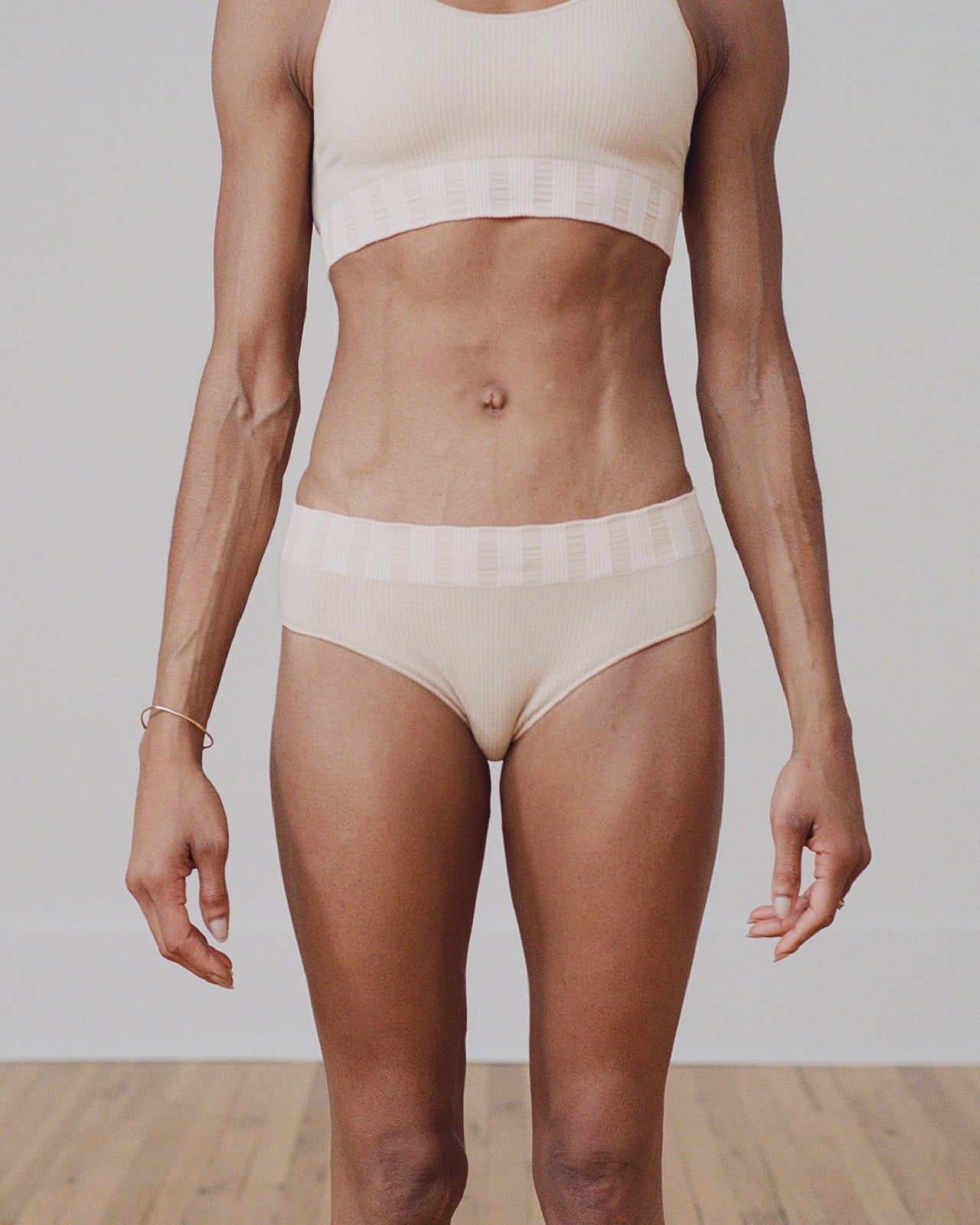 Seamless Bell Pants - Seamless Rib - Beige/Rose