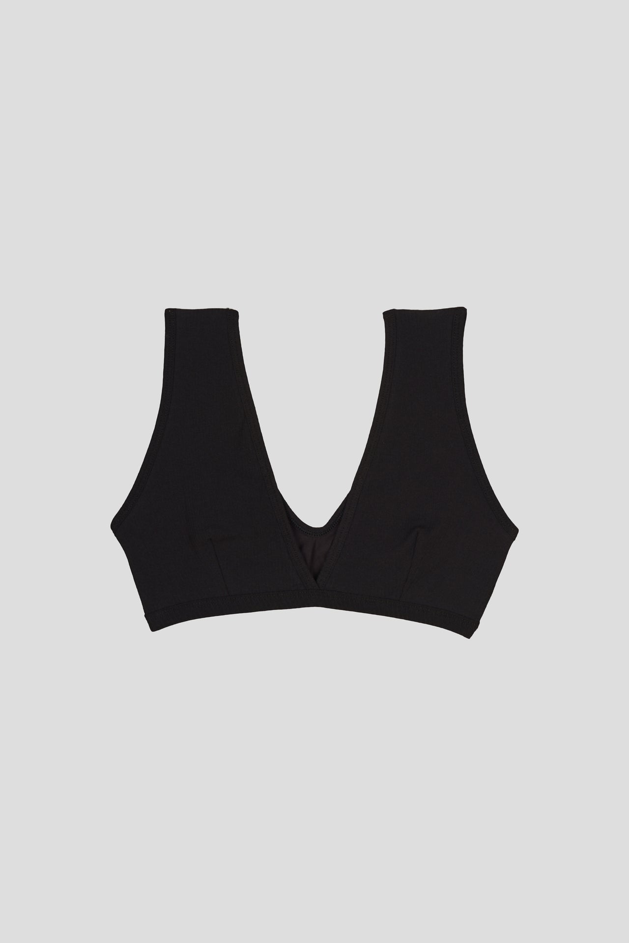 Alae V Bra - Organic Cotton Rib - Black - SU22