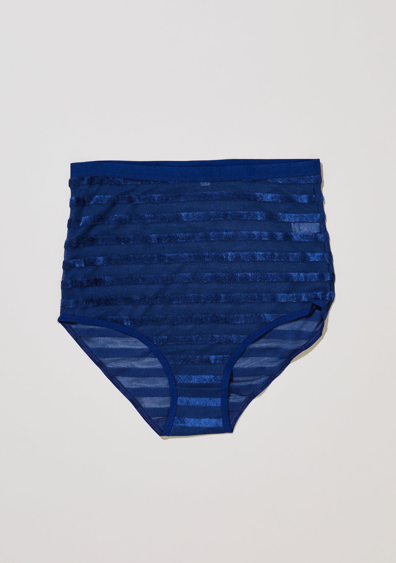 Highwaist Bell Pants - Burnout Velours - Darya Blue Stripe - SU21