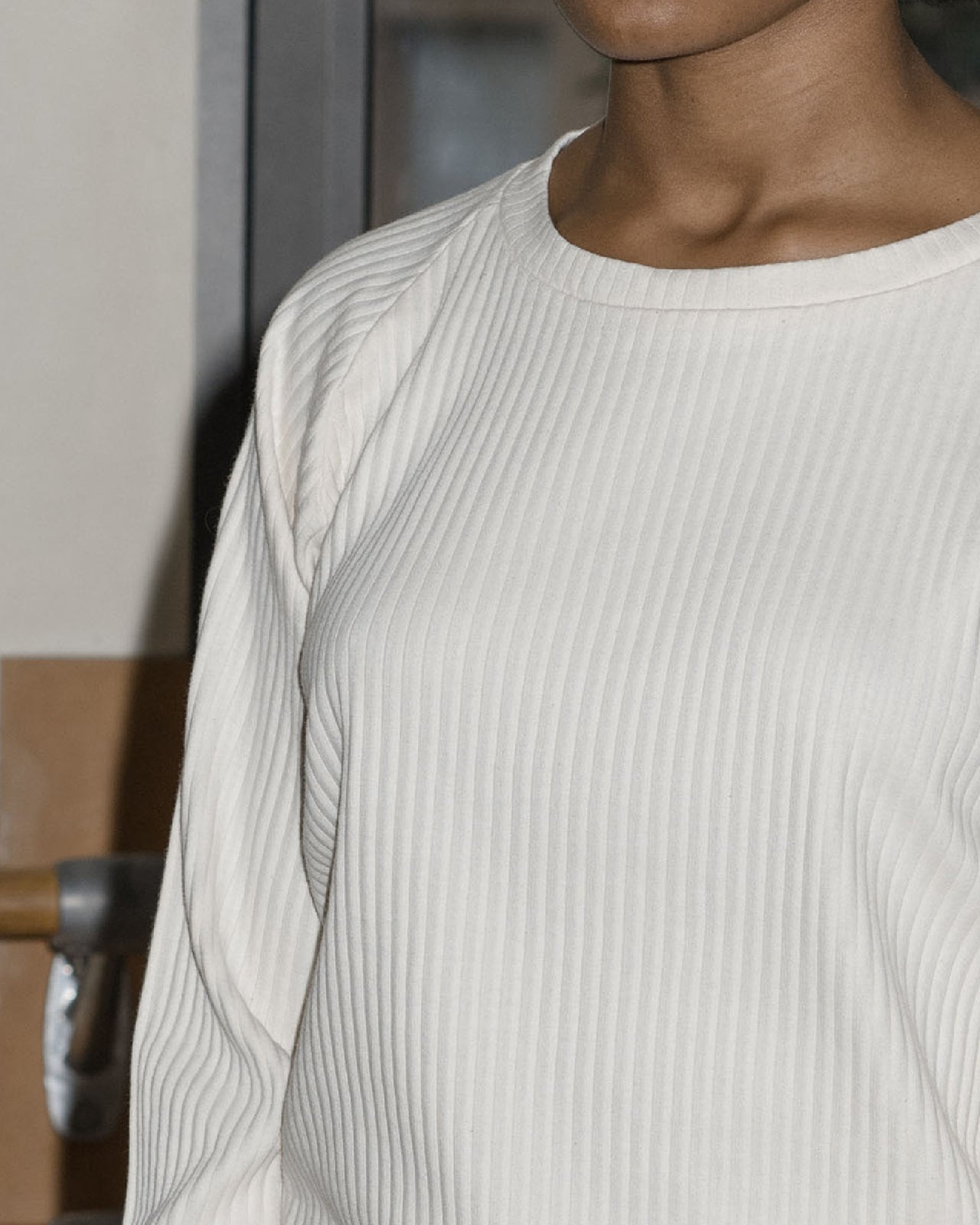 Basic Sweatshirt - Fleece Rib - Off White