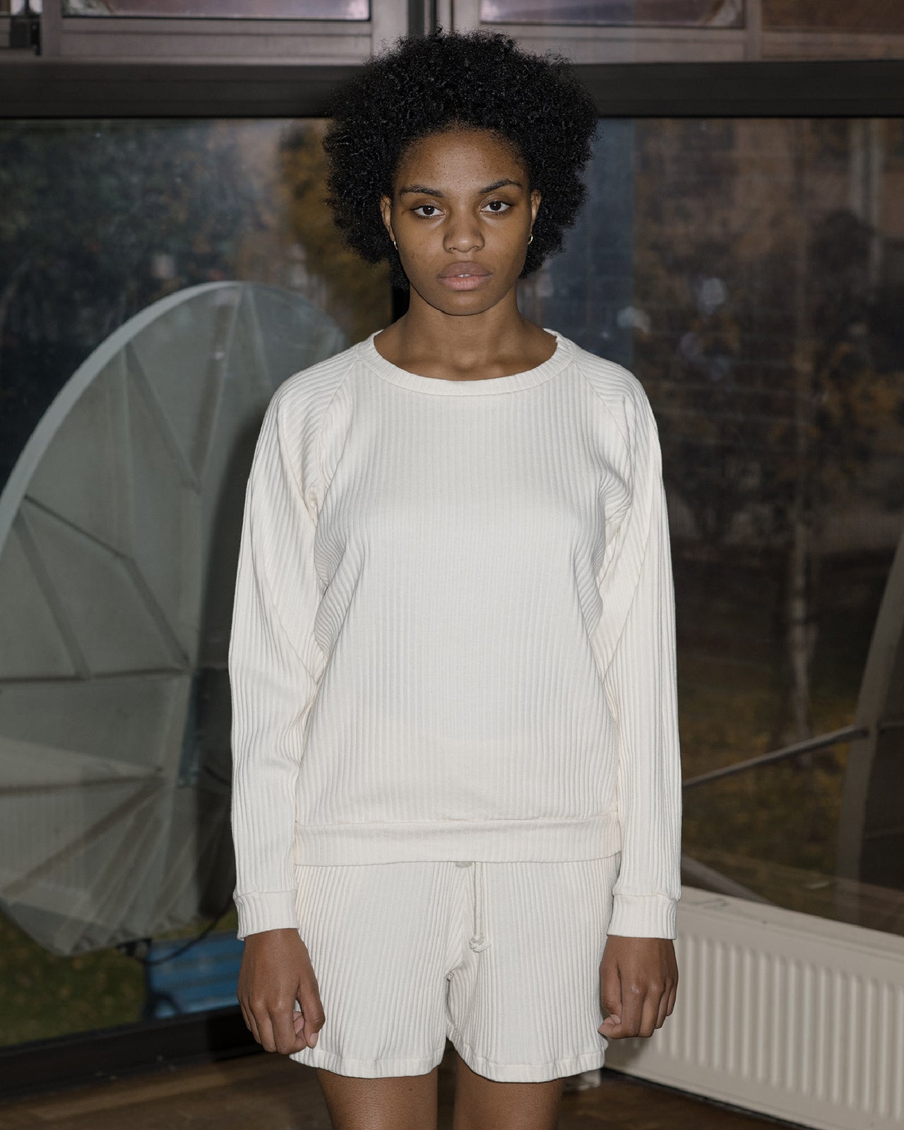 Basic Sweatshirt - Fleece Rib - Off White