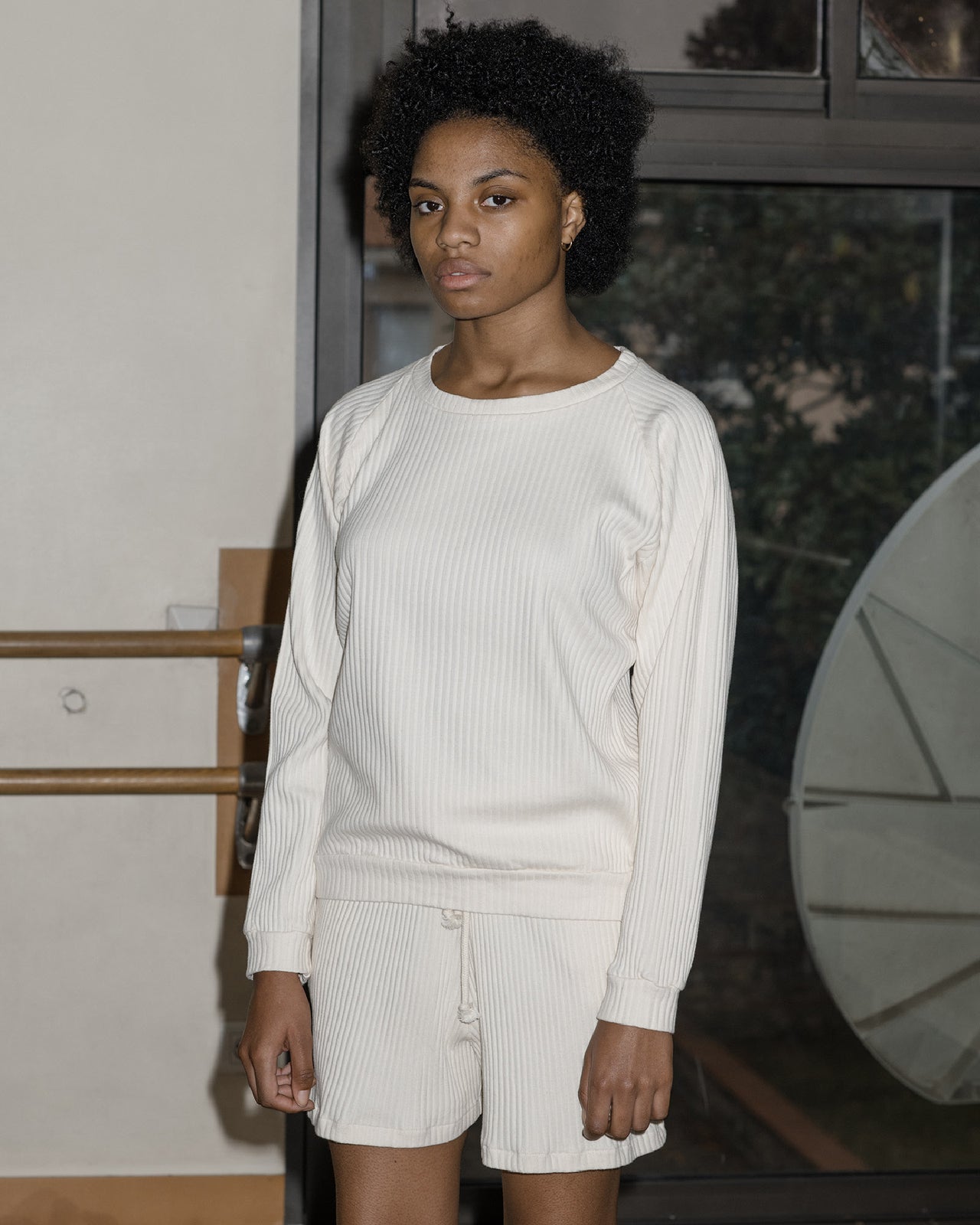 Basic Sweatshirt - Fleece Rib - Off White