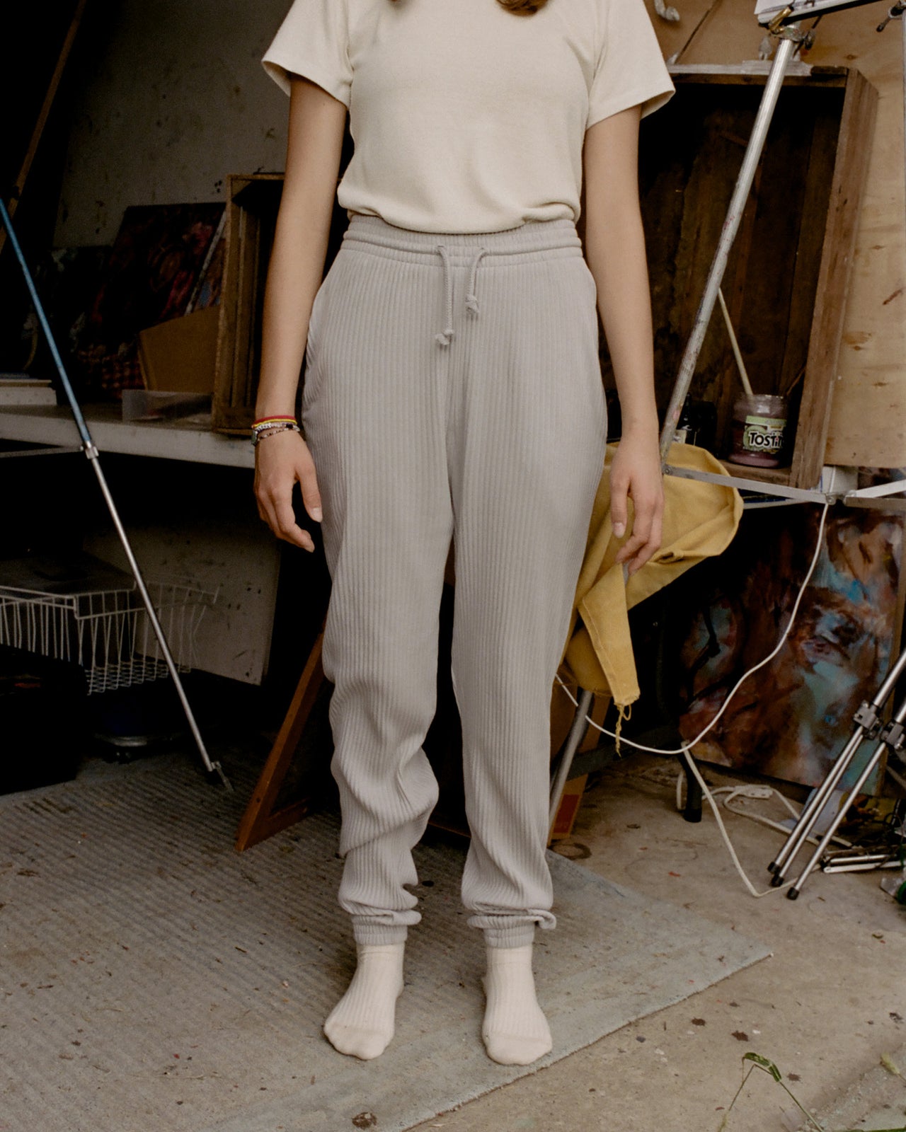 Basic Sweat Pants - Rib Fleece - Grey Purple - SU22