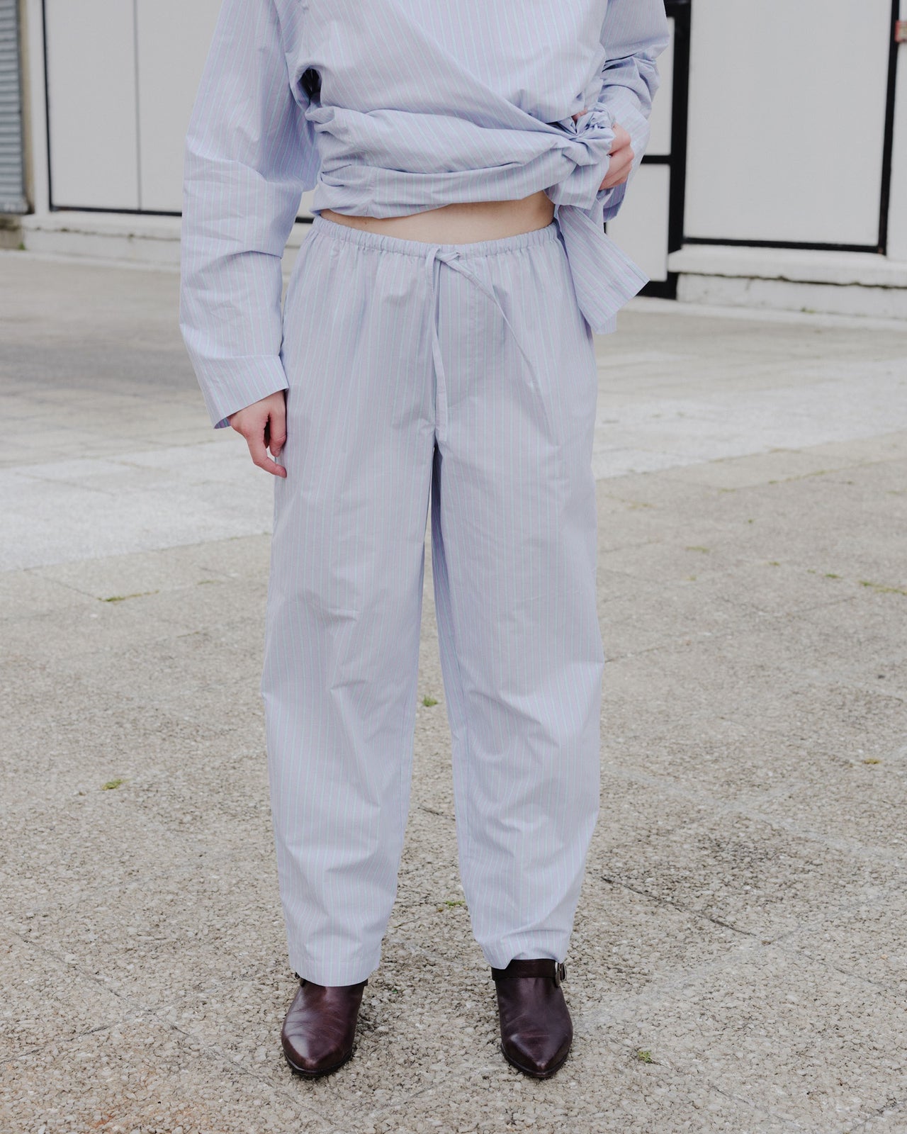 Kolla Pants - Giza Cotton - Lilac Stripe