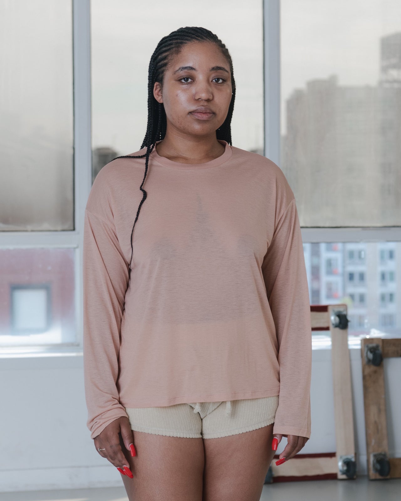 Loose Long Sleeve Tee - Bamboo Lyocell - Yu Rose