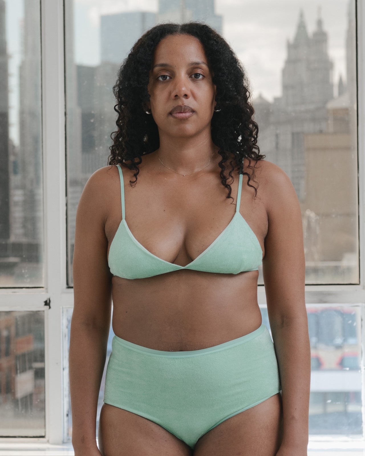 Mississippi Bra - Viscose Velour - Telu Green
