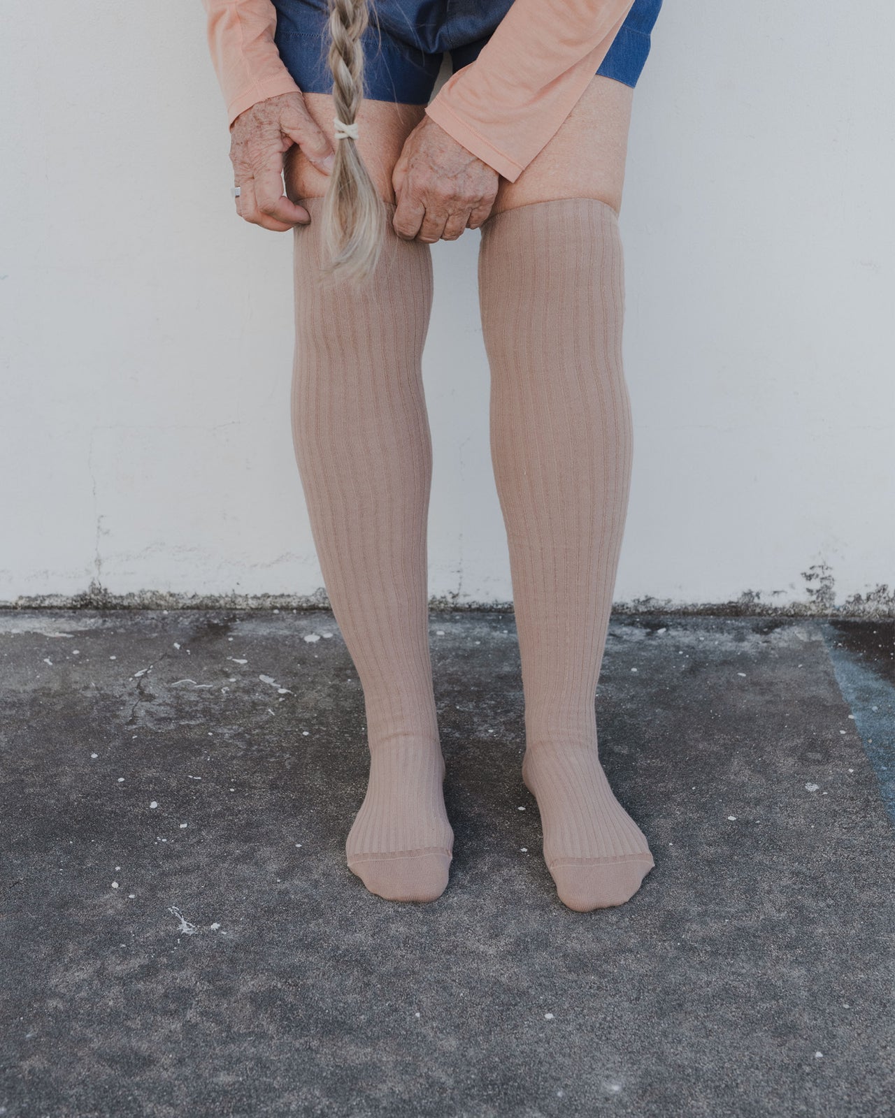 Overknee Socks - Cotton Rib - Aural