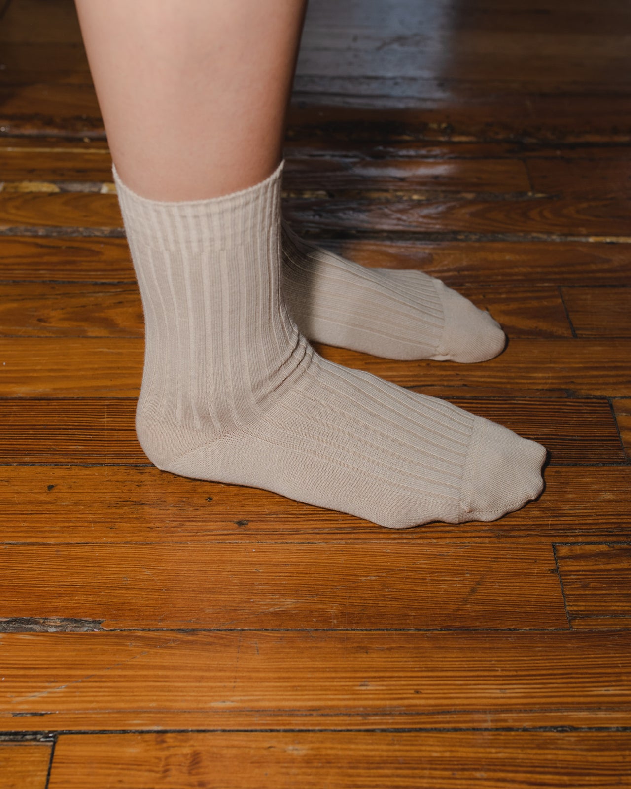 Rib Overankle Socks - Cotton Rib - Haptic