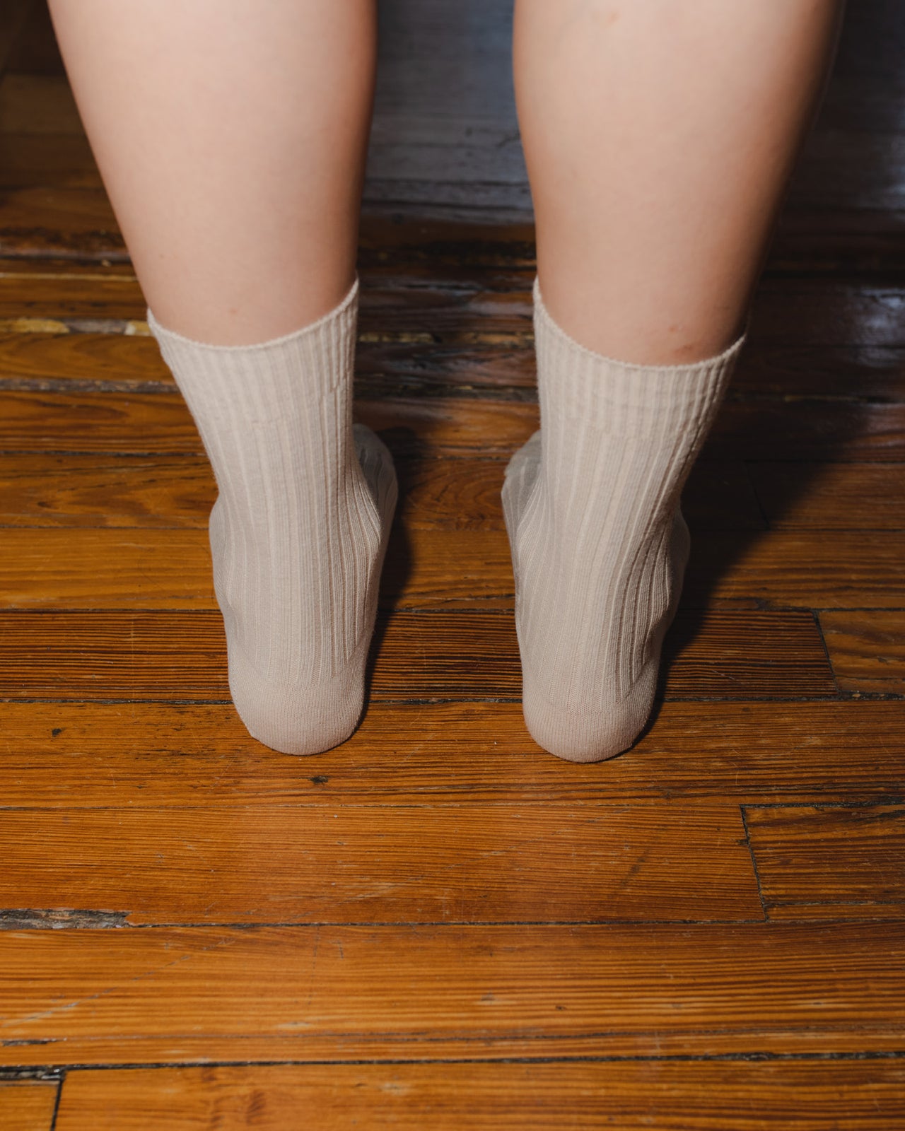 Rib Overankle Socks - Cotton Rib - Haptic