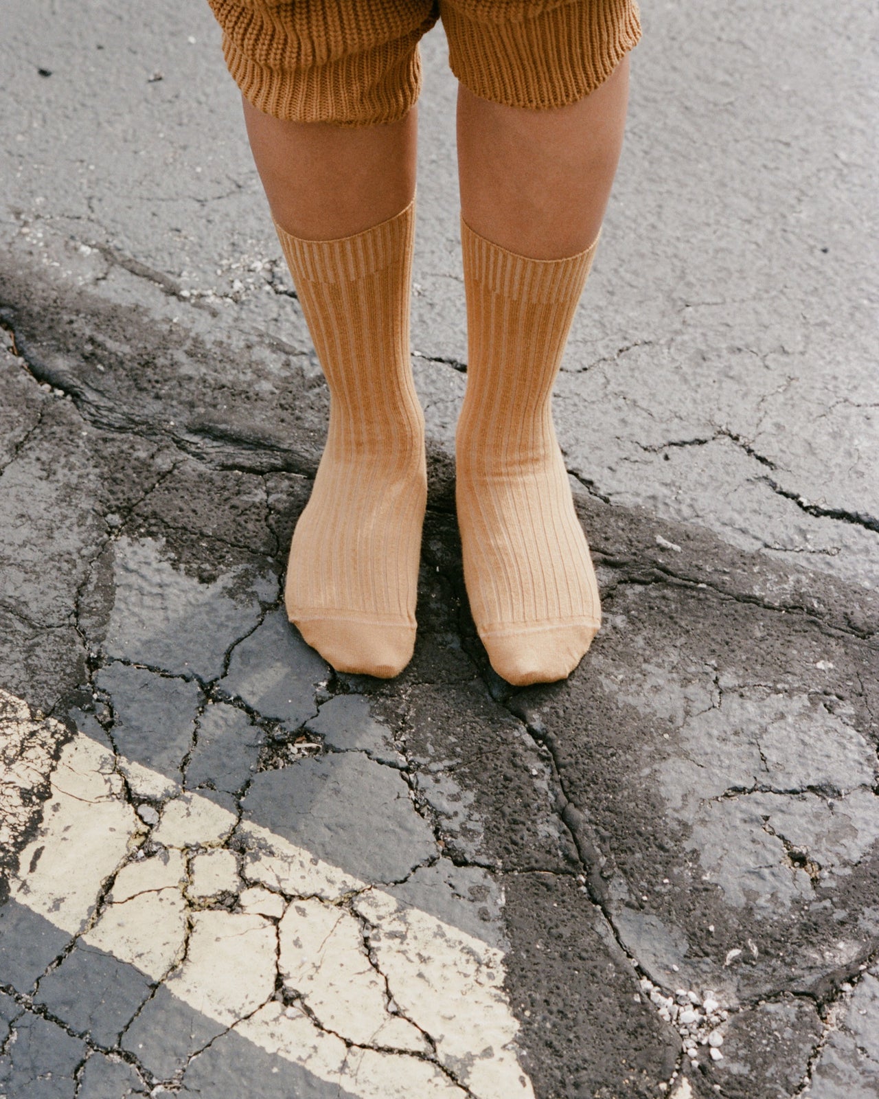 Rib Ankle Socks - Cotton Rib - Burnt Yellow - SU23