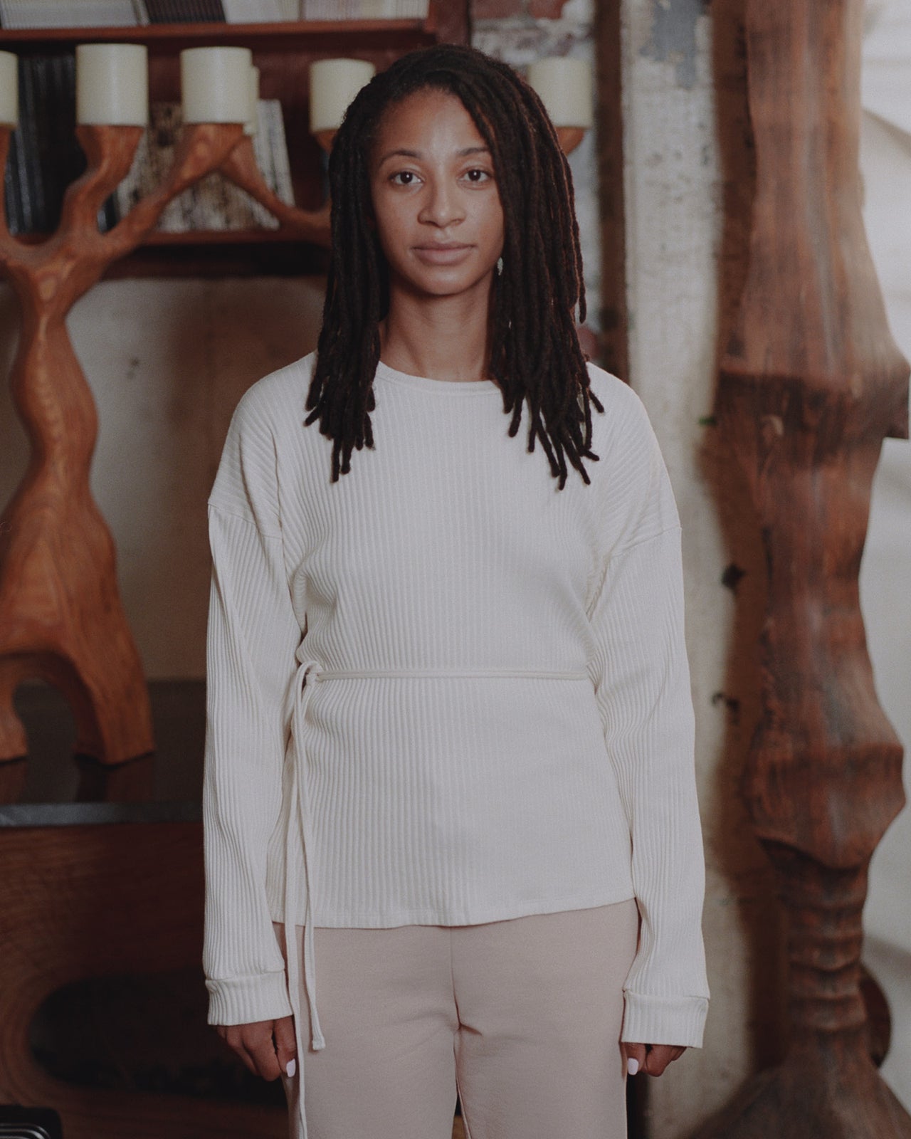 Shaw Long Sleeve - Fleece Rib - Off White