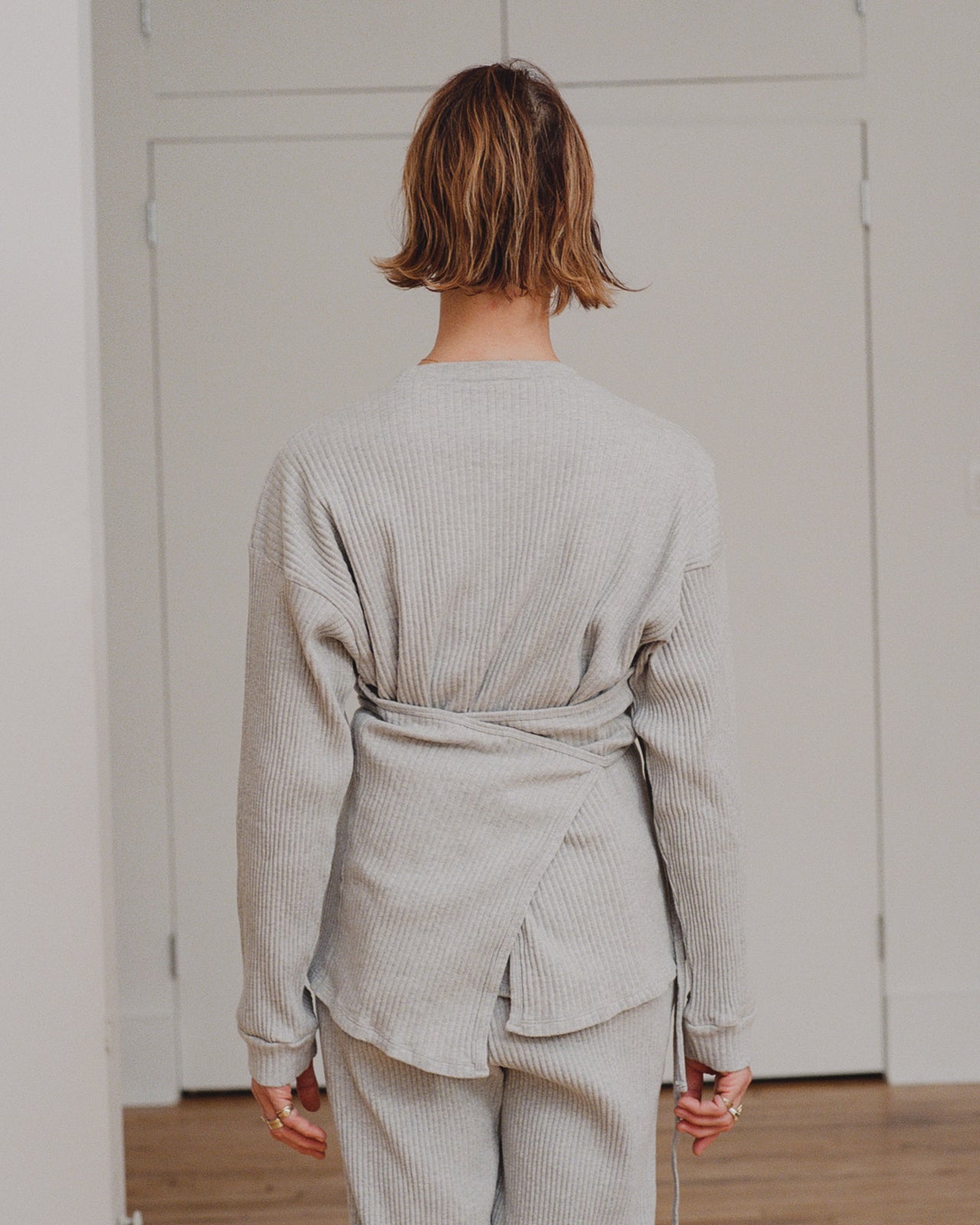 Shaw Long Sleeve - Fleece Rib - Grey Melange
