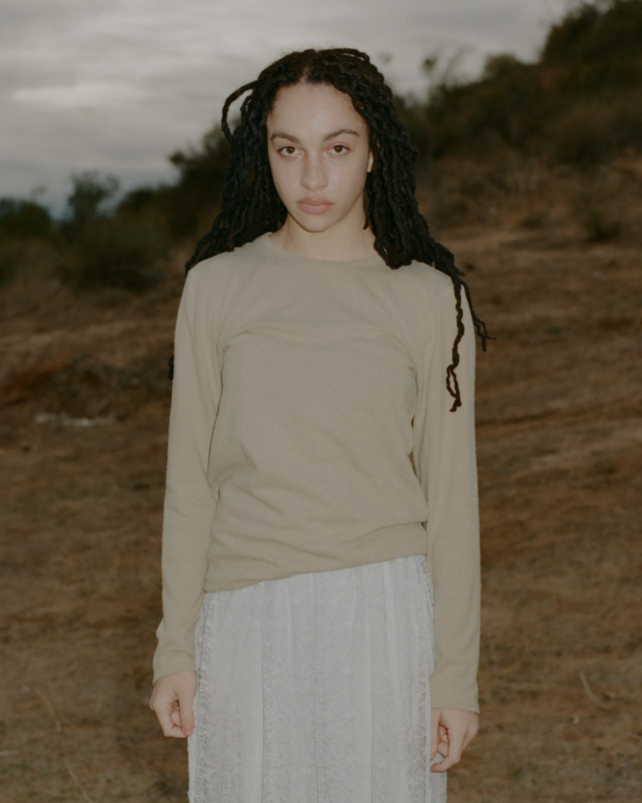 Silk Long Sleeve Tee - Wild Silk Jersey - Acacia Brown