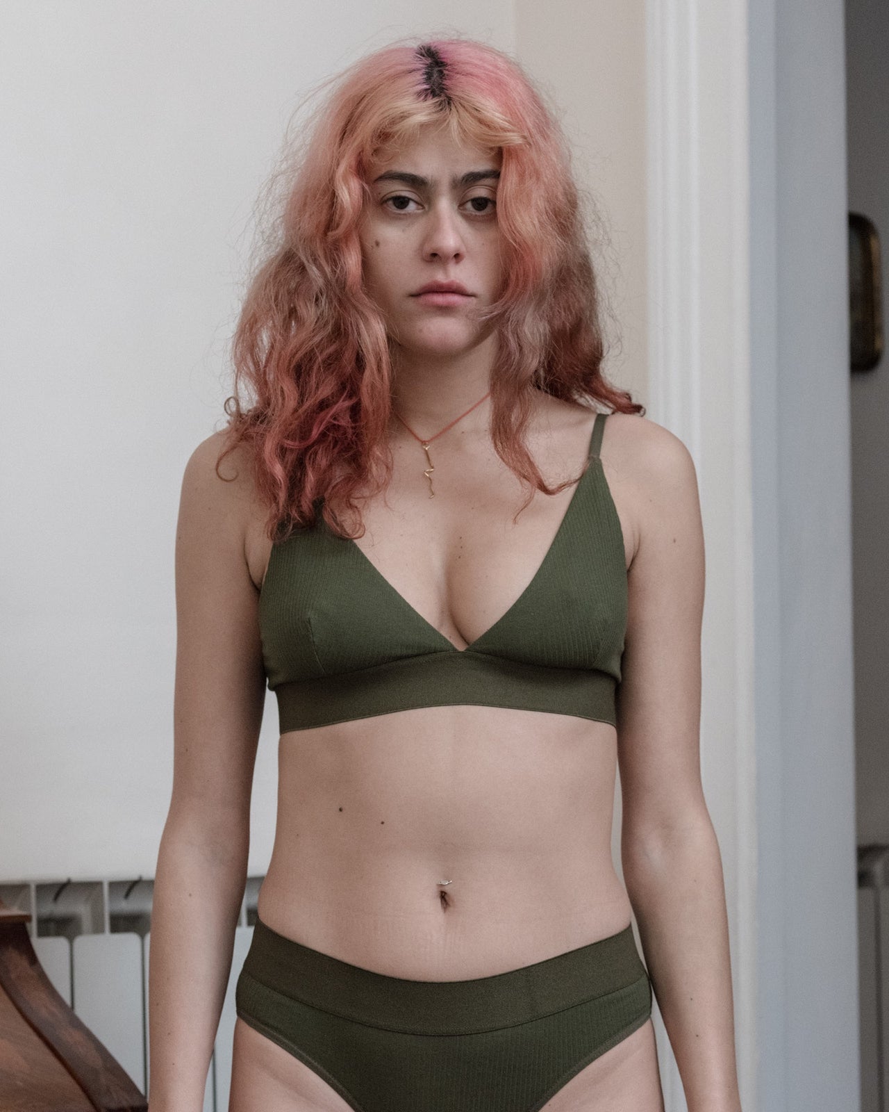 Triangle Bra - Cotton Rib - Conto Green - WT23