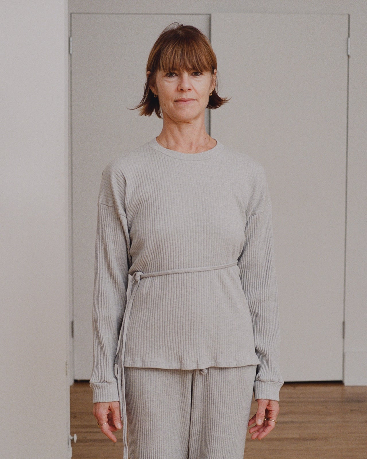 Shaw Long Sleeve - Fleece Rib - Grey Melange