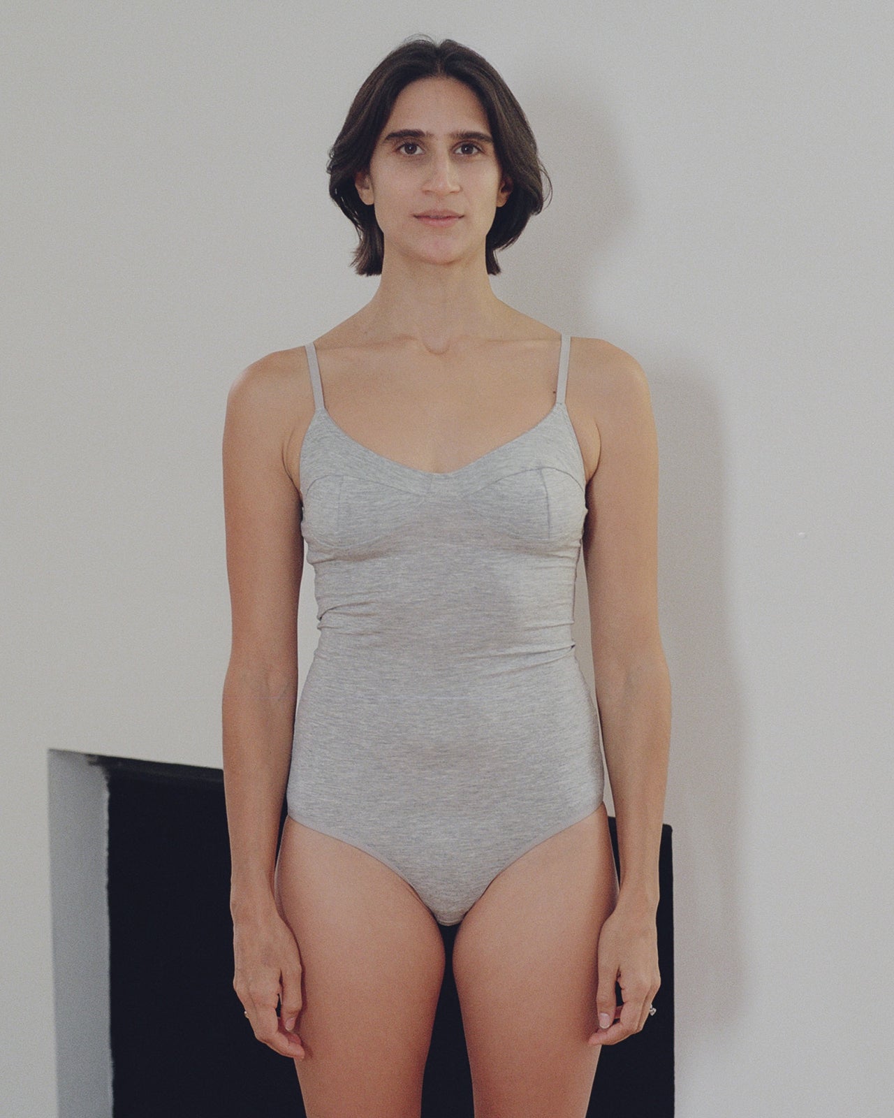 Body With Bra - Bamboo Jersey - Grey Melange