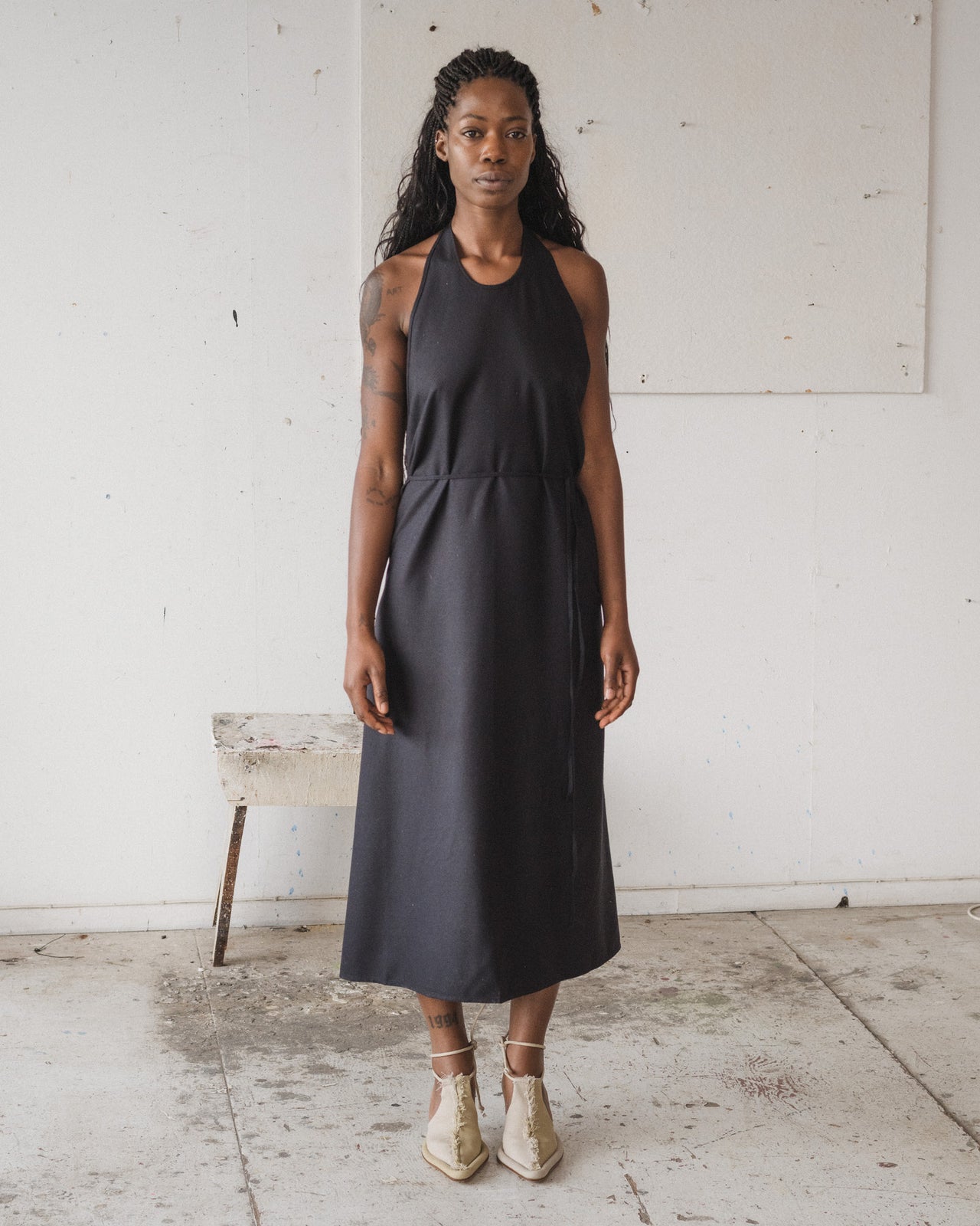 Apron Dress - Wild Silk - Black
