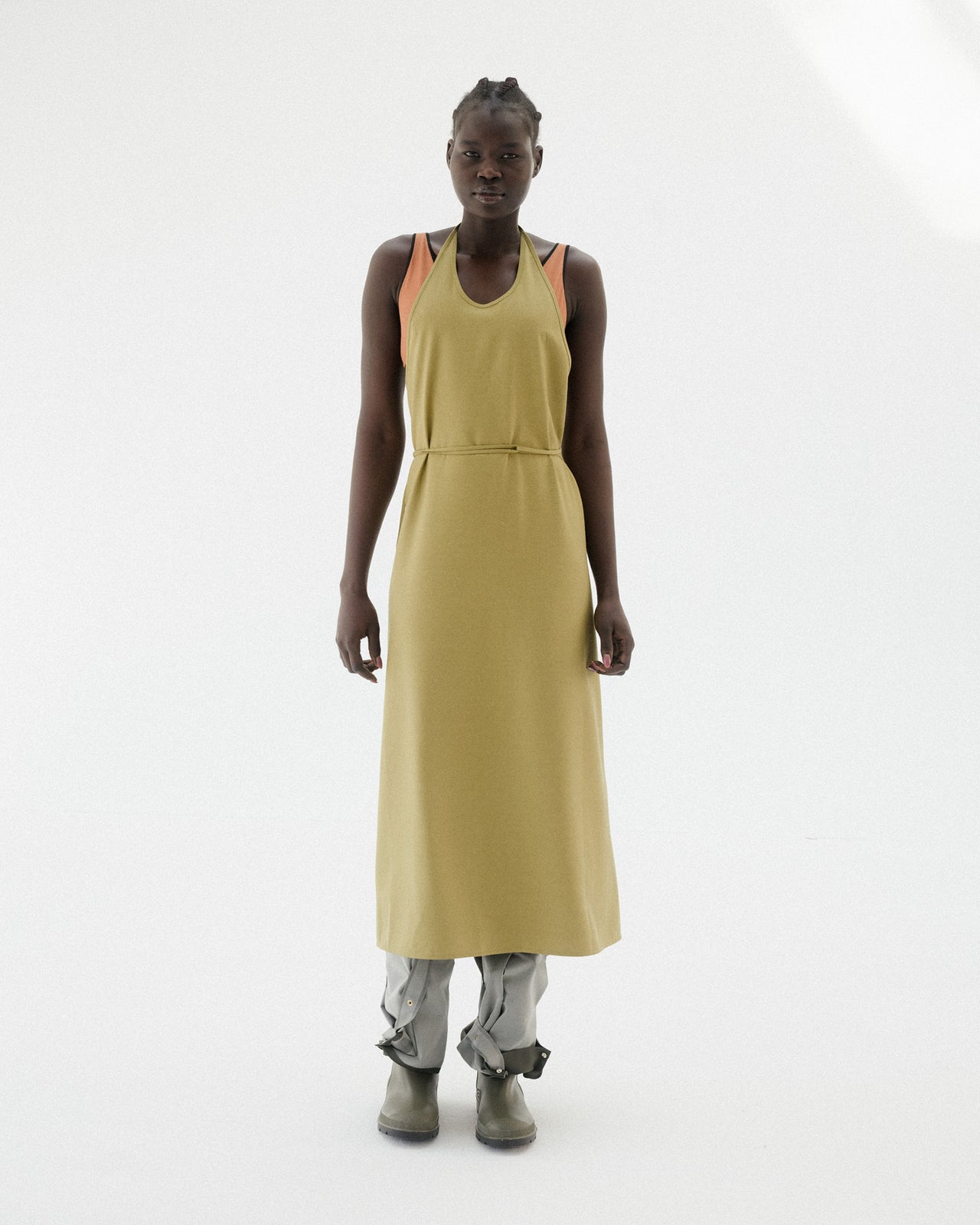 Apron Dress - Wild Silk - Sophos Green