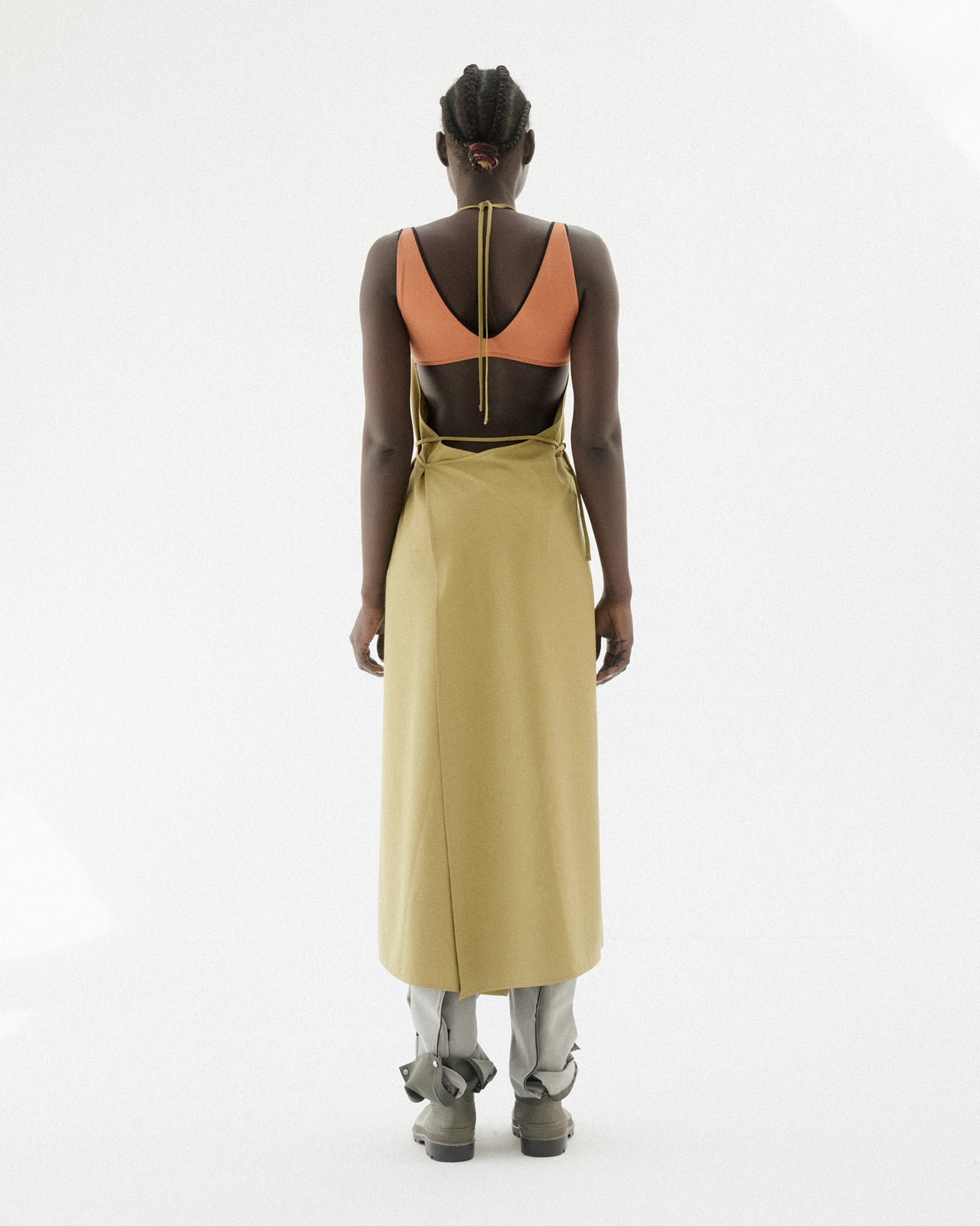 Apron Dress - Wild Silk - Sophos Green