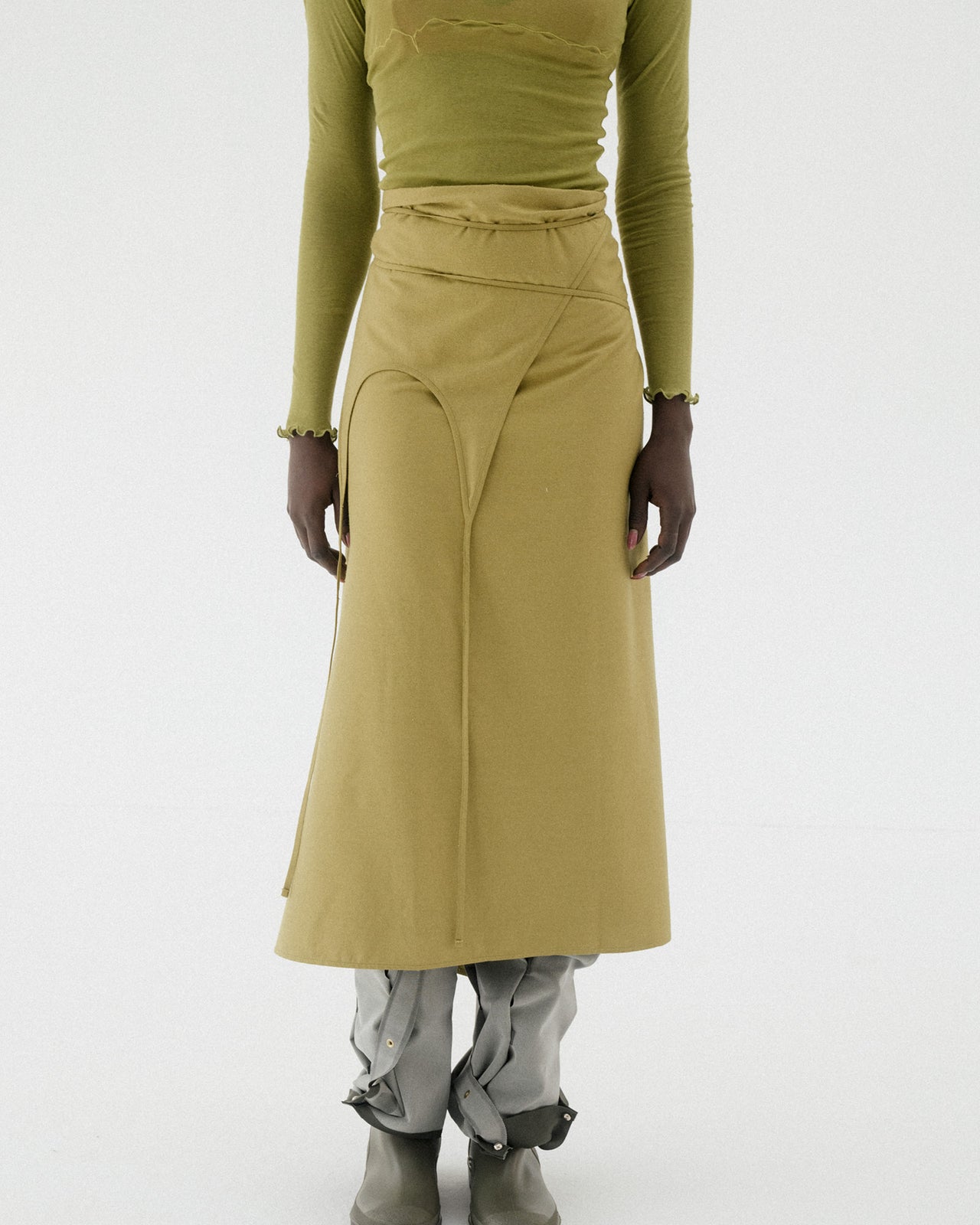 Apron Dress - Wild Silk - Sophos Green