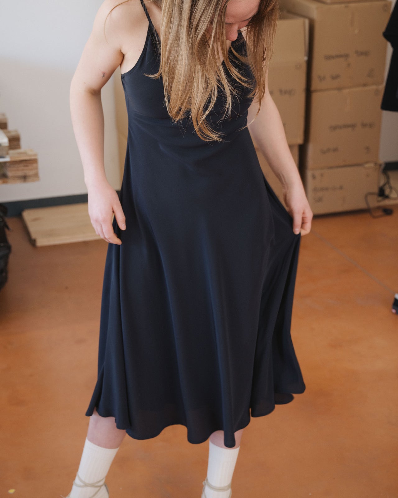Avi Dress - Silk Crepe - Black