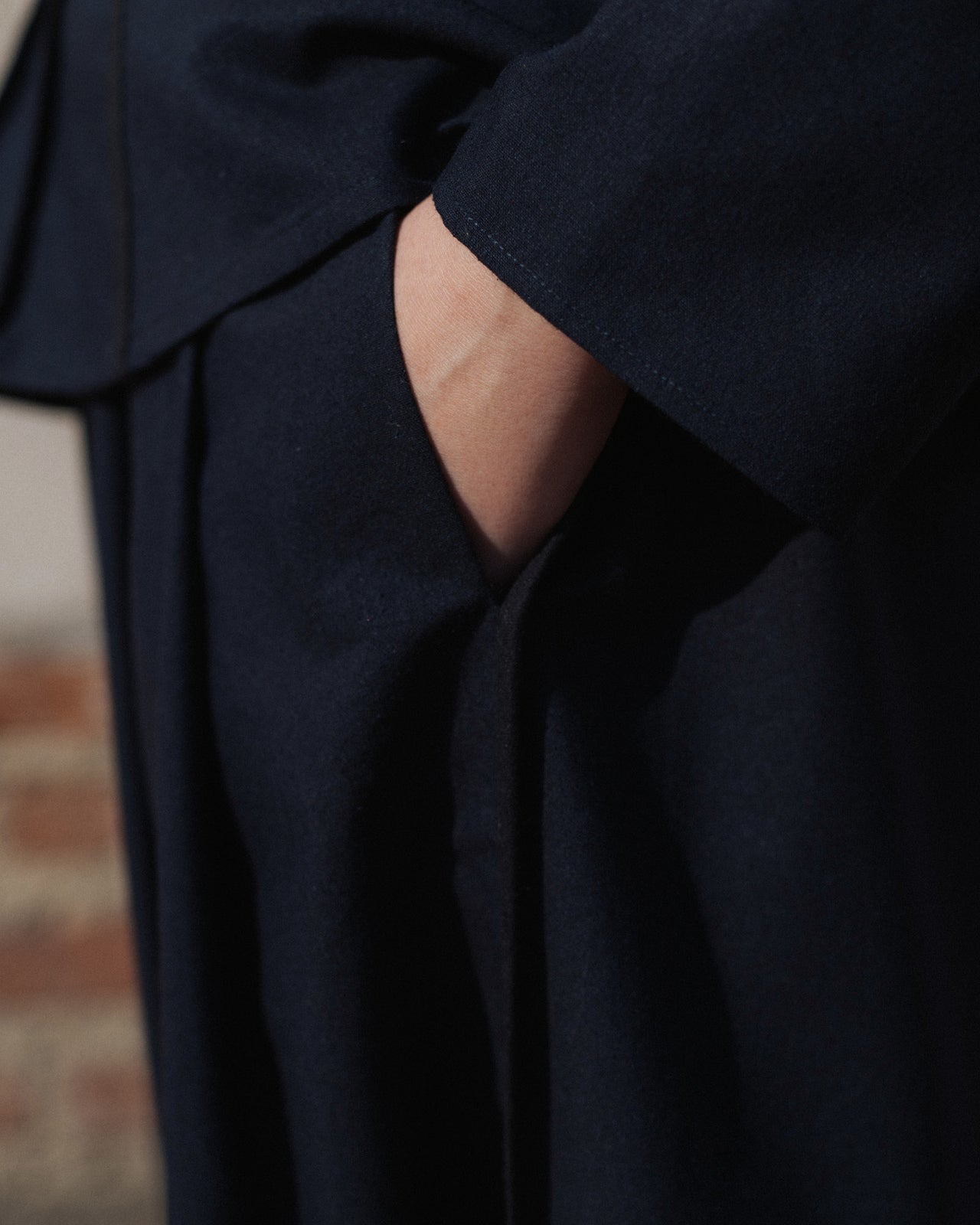 Avi Pants - Wild Silk & Wool - Dama Navy