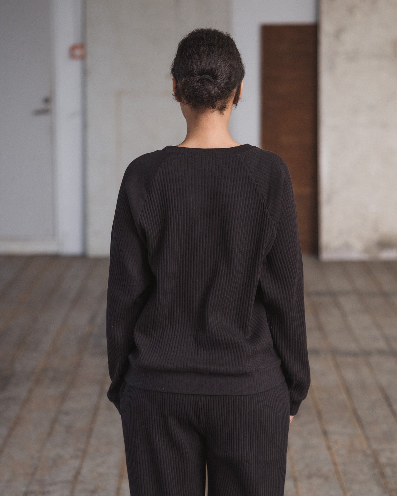 Basic Sweatshirt - Fleece Rib - Black