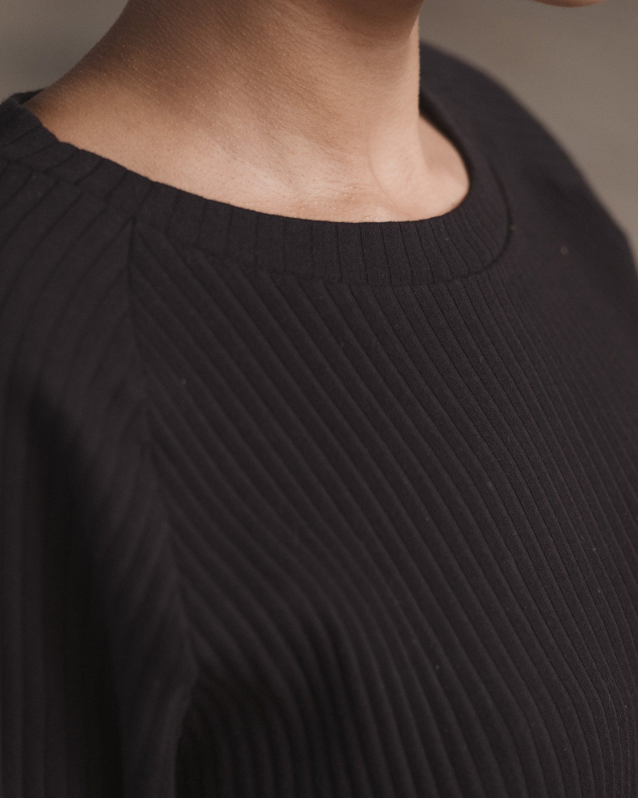 Basic Sweatshirt - Fleece Rib - Black