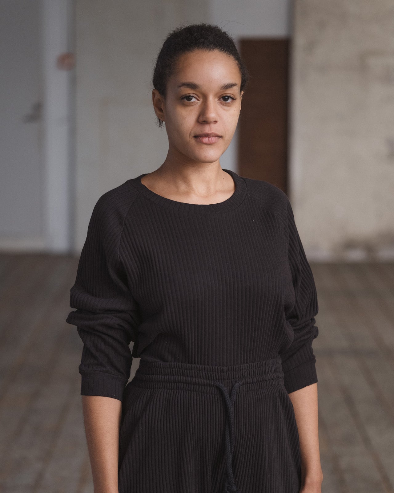 Basic Sweatshirt - Fleece Rib - Black