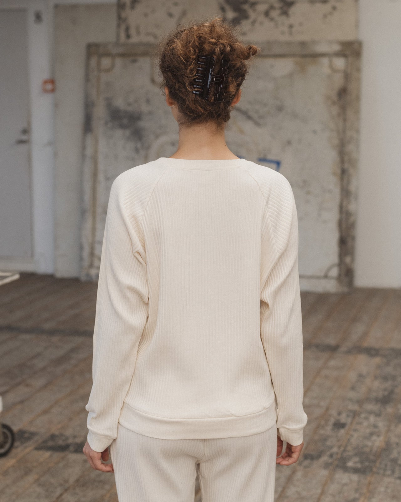 Basic Sweatshirt - Fleece Rib - Off White