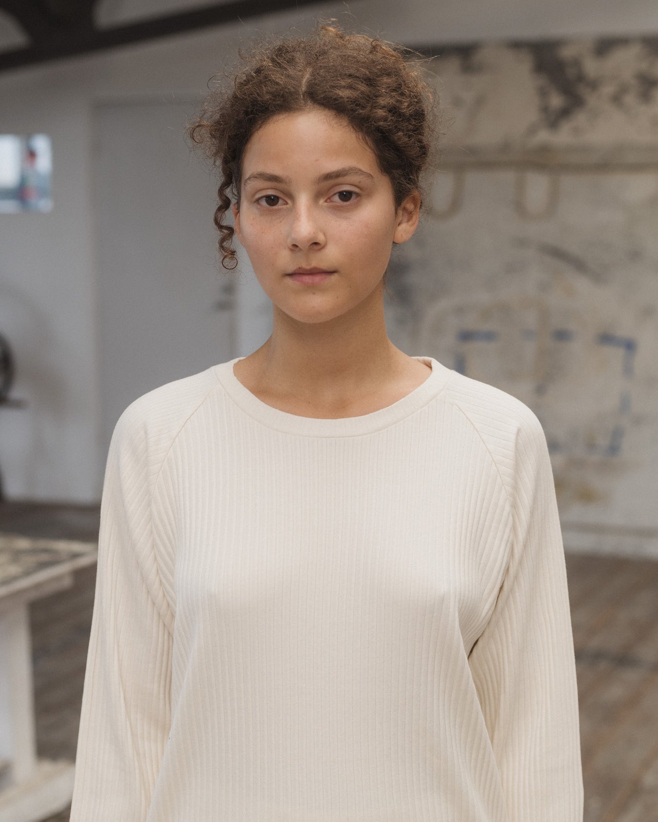 Basic Sweatshirt - Fleece Rib - Off White